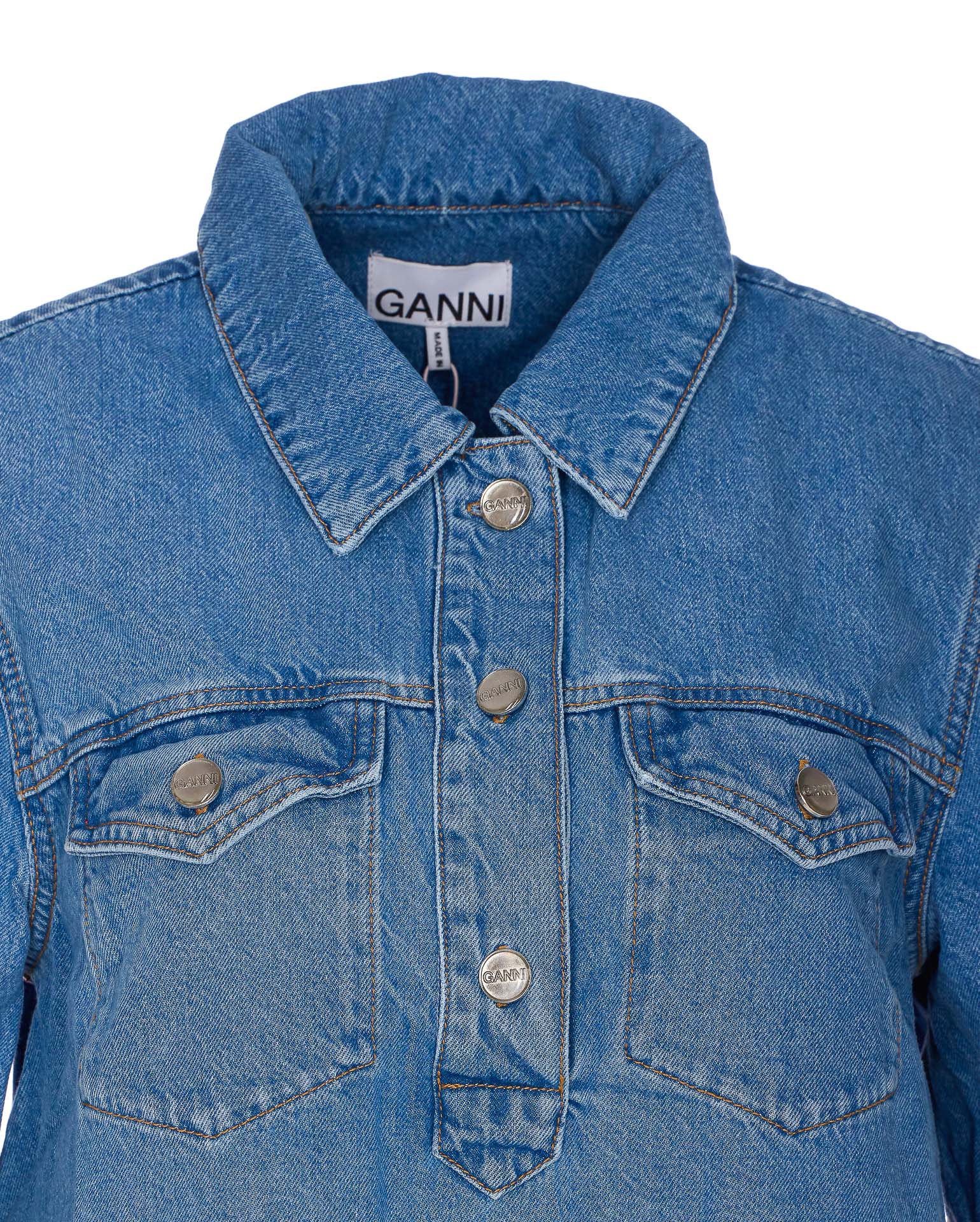 Ganni Dresses Blue Organic Cotton