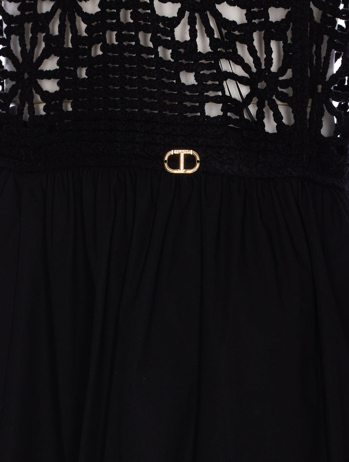 Twin-Set Dresses Black Cotton