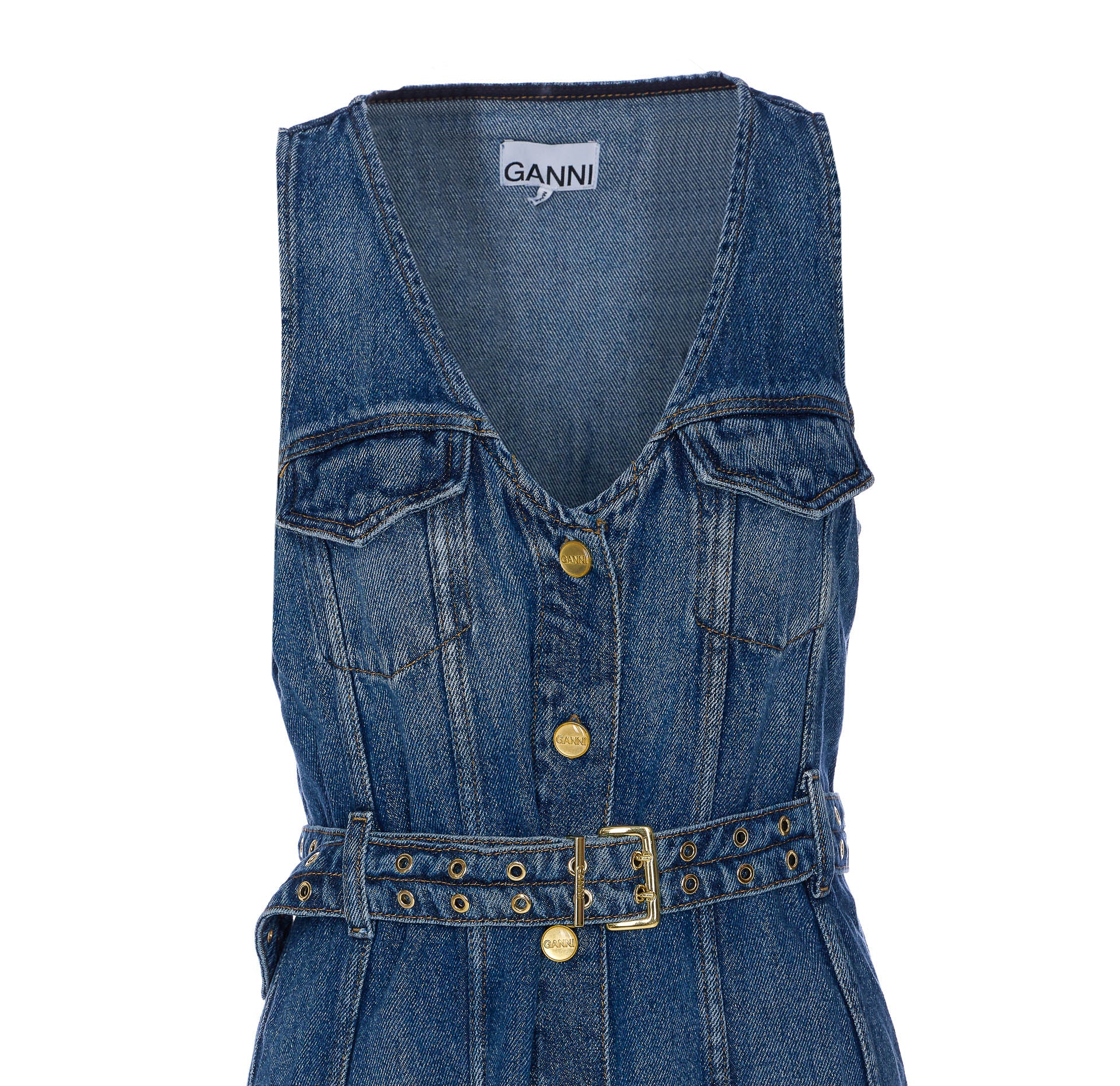 Ganni Dresses Blue Lyocell