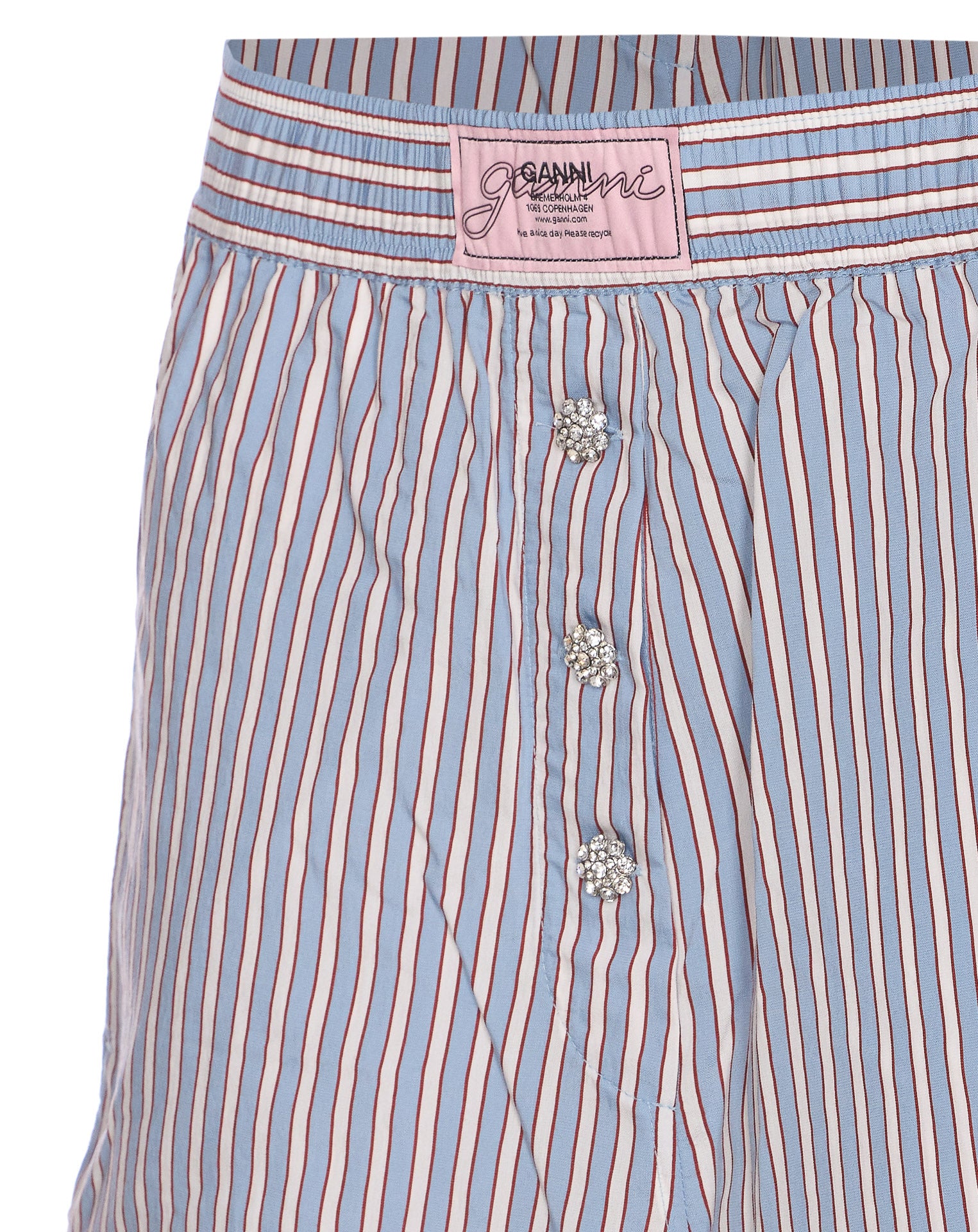 Ganni Shorts Blue Viscose
