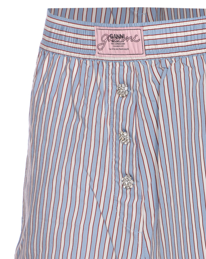 Ganni Shorts Blue Viscose