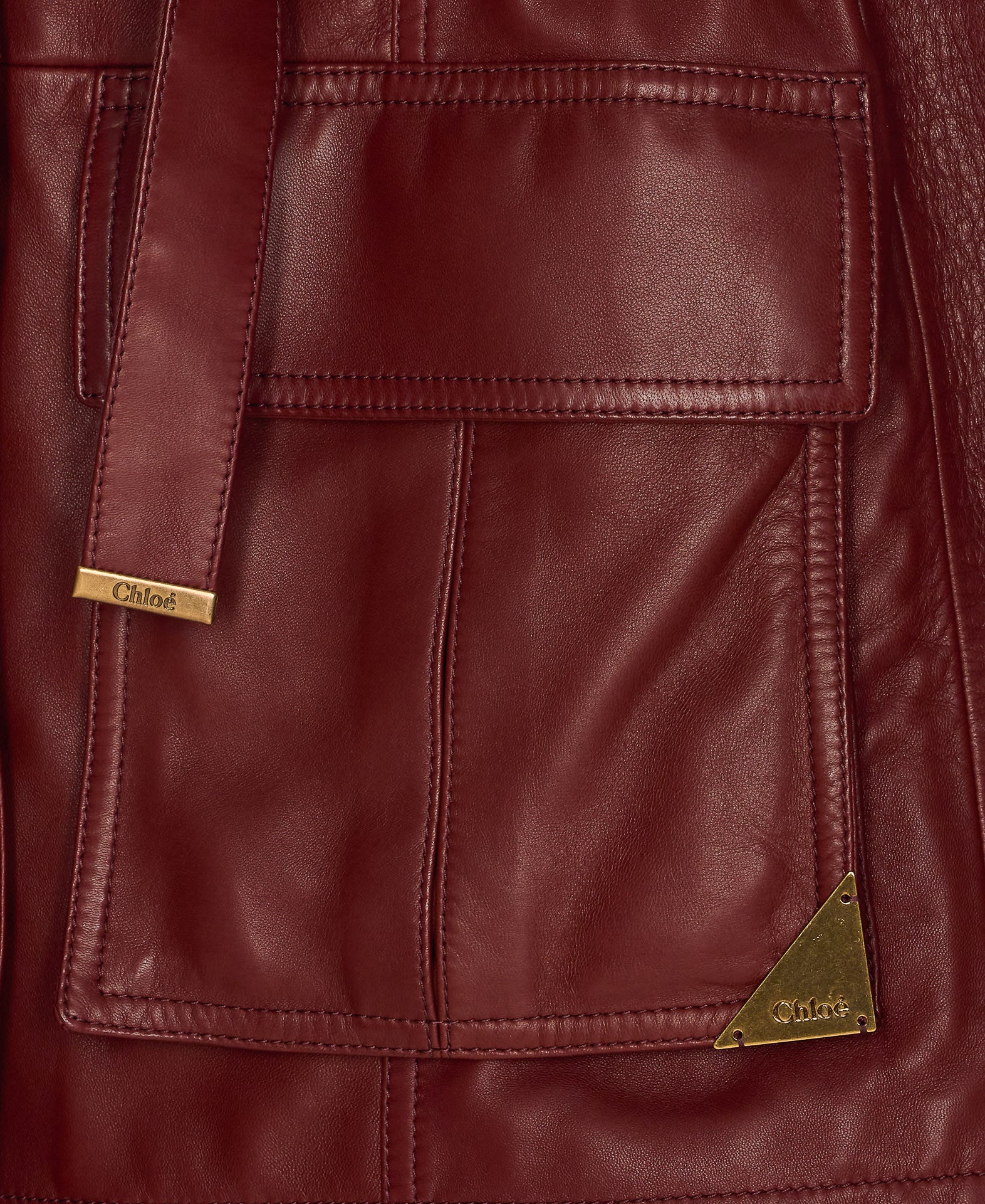 Chloè Dresses Bordeaux Lamb Leather