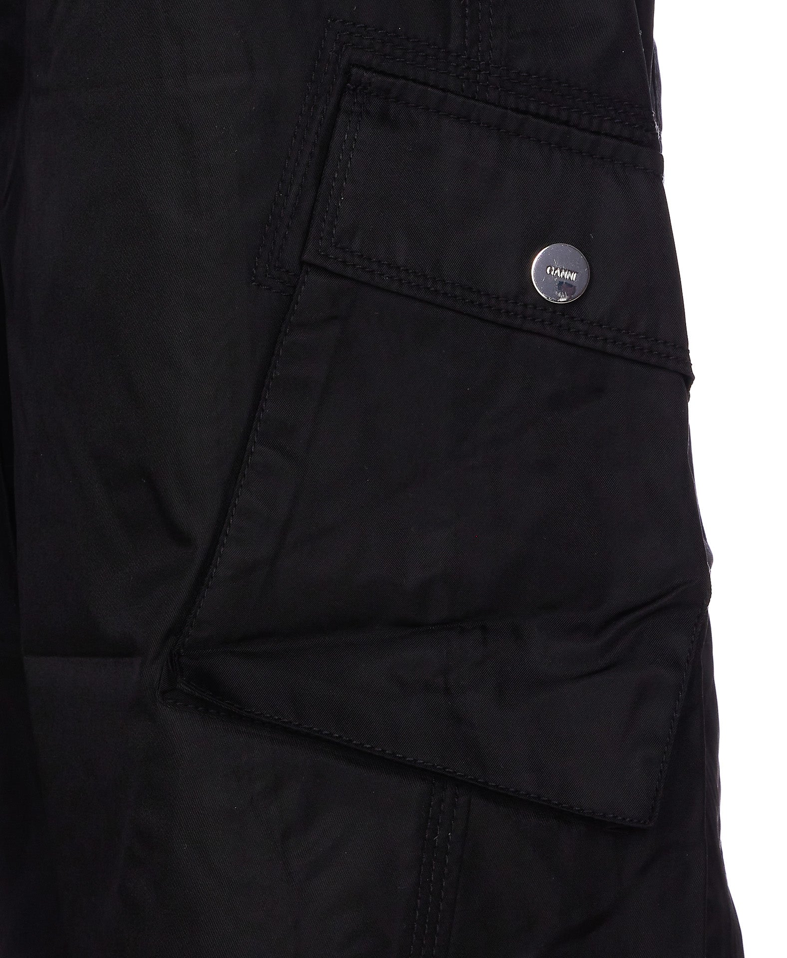 Ganni Shorts Black Recycled Polyamide