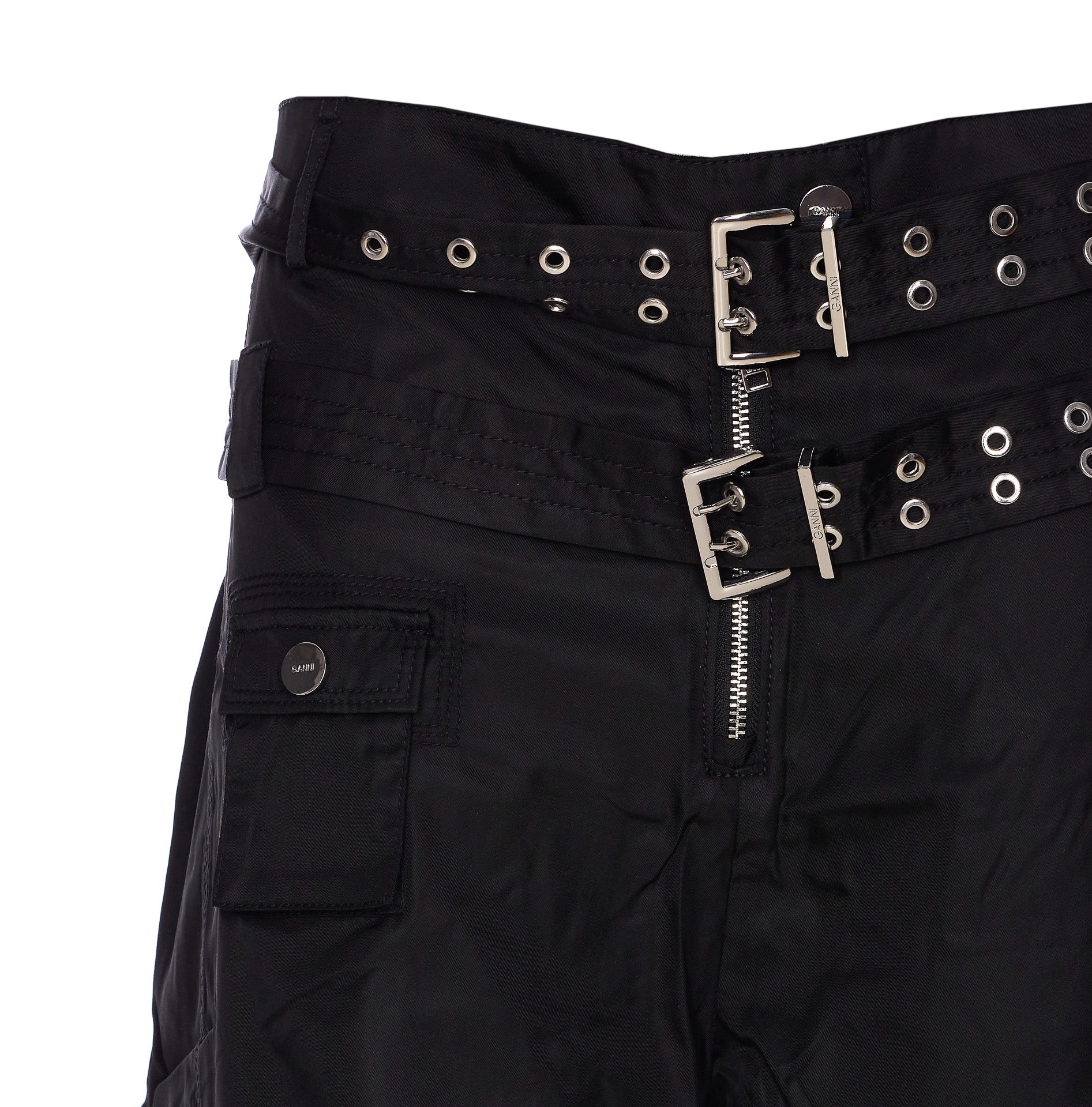 Ganni Shorts Black Recycled Polyamide