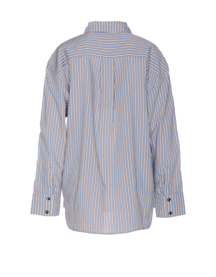 Ganni Shirts Blue Viscose