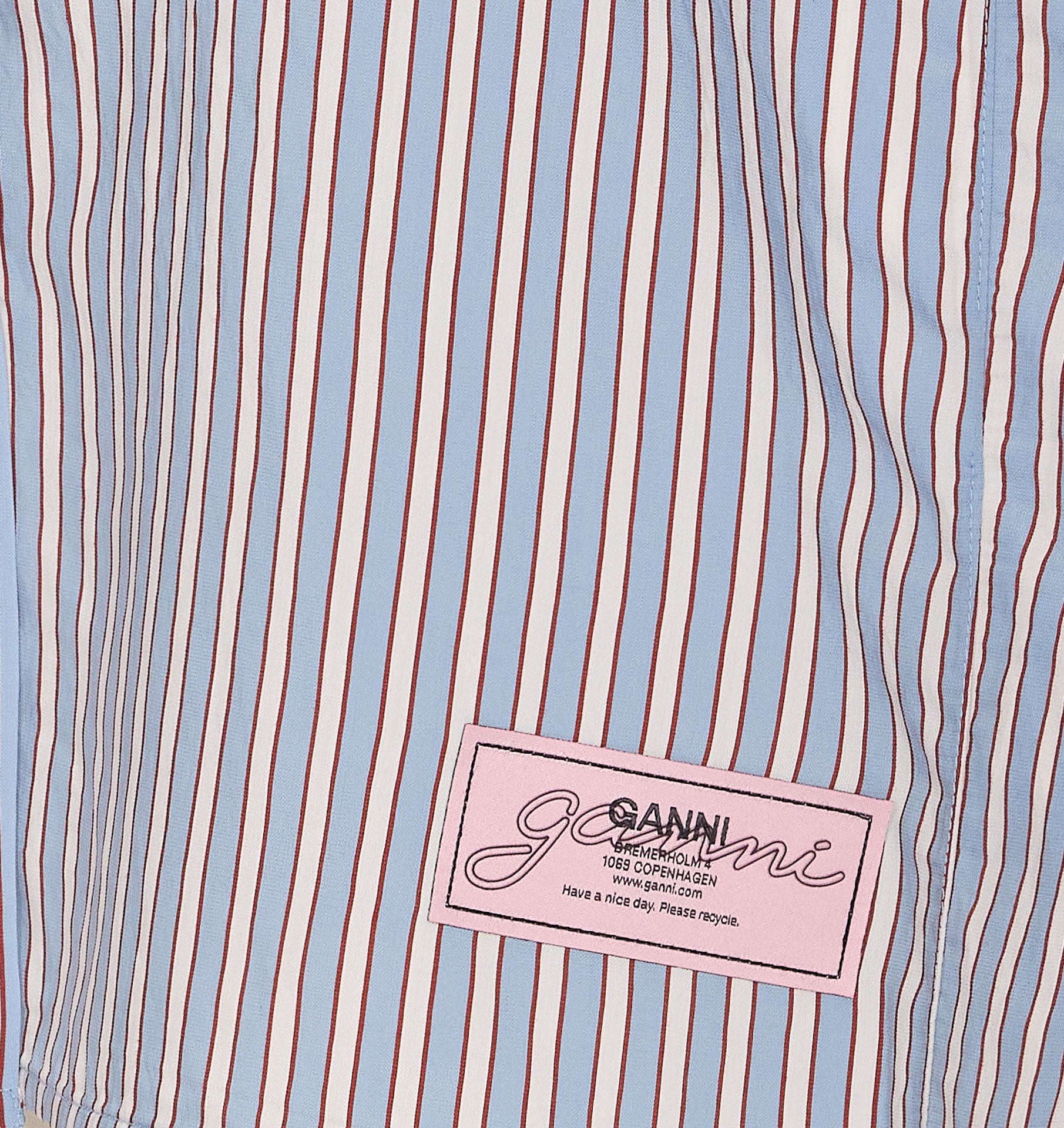 Ganni Shirts Blue Viscose