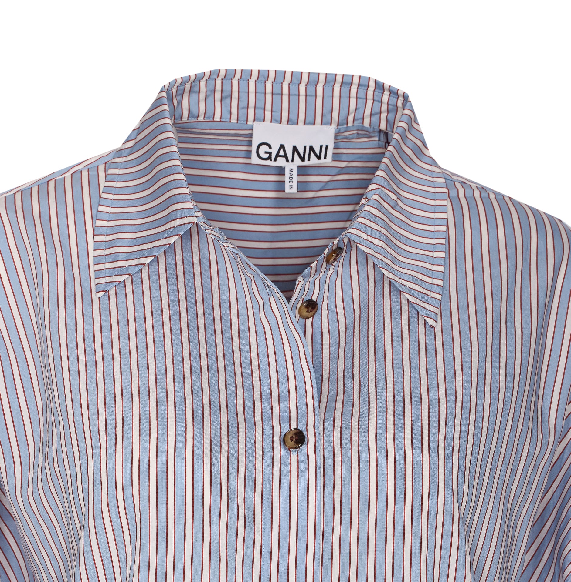 Ganni Shirts Blue Viscose