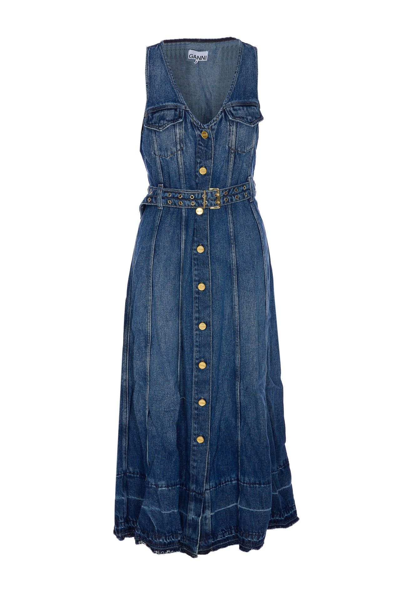 Ganni Dresses Blue Lyocell