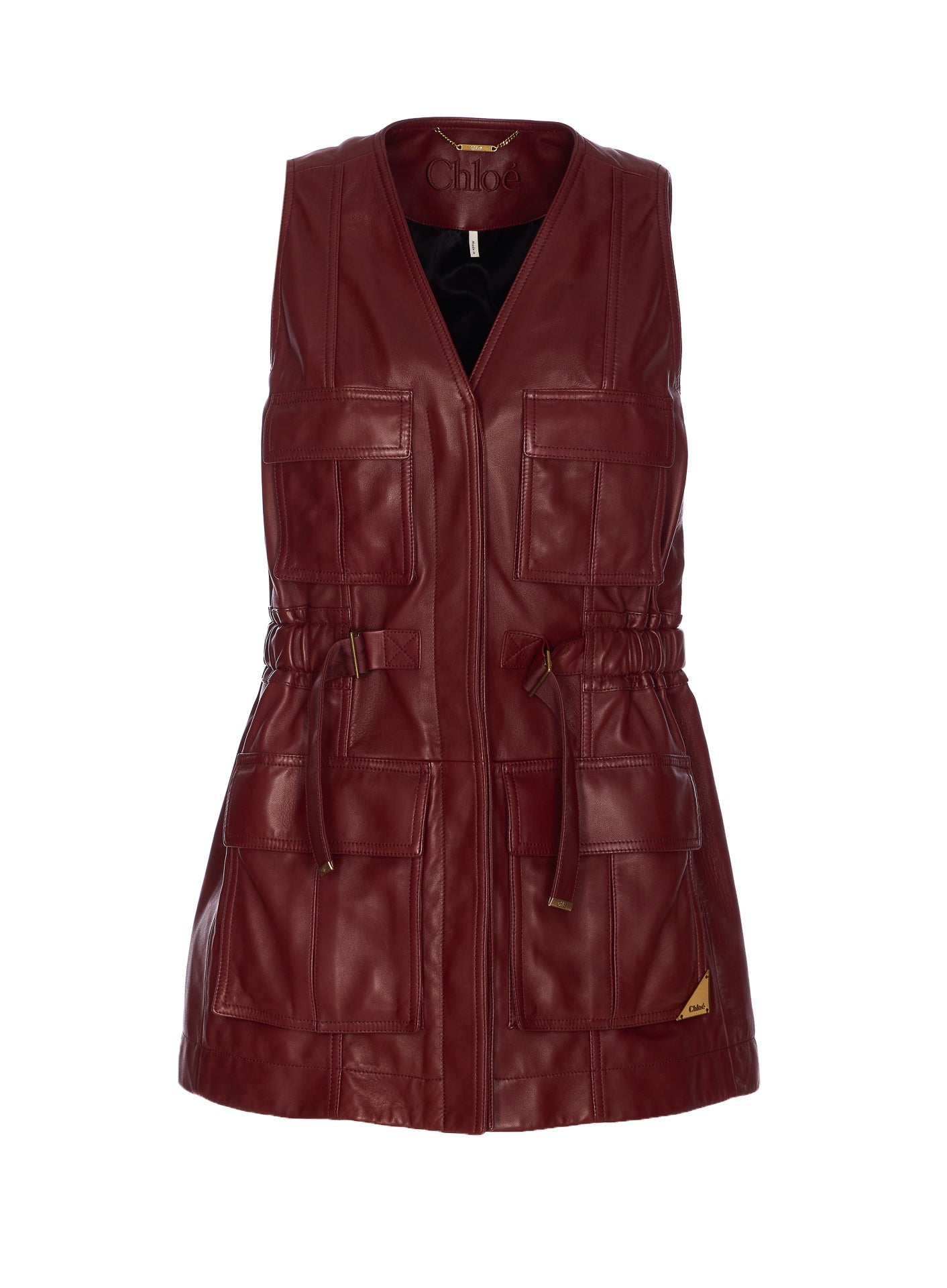 Chloè Dresses Bordeaux Lamb Leather
