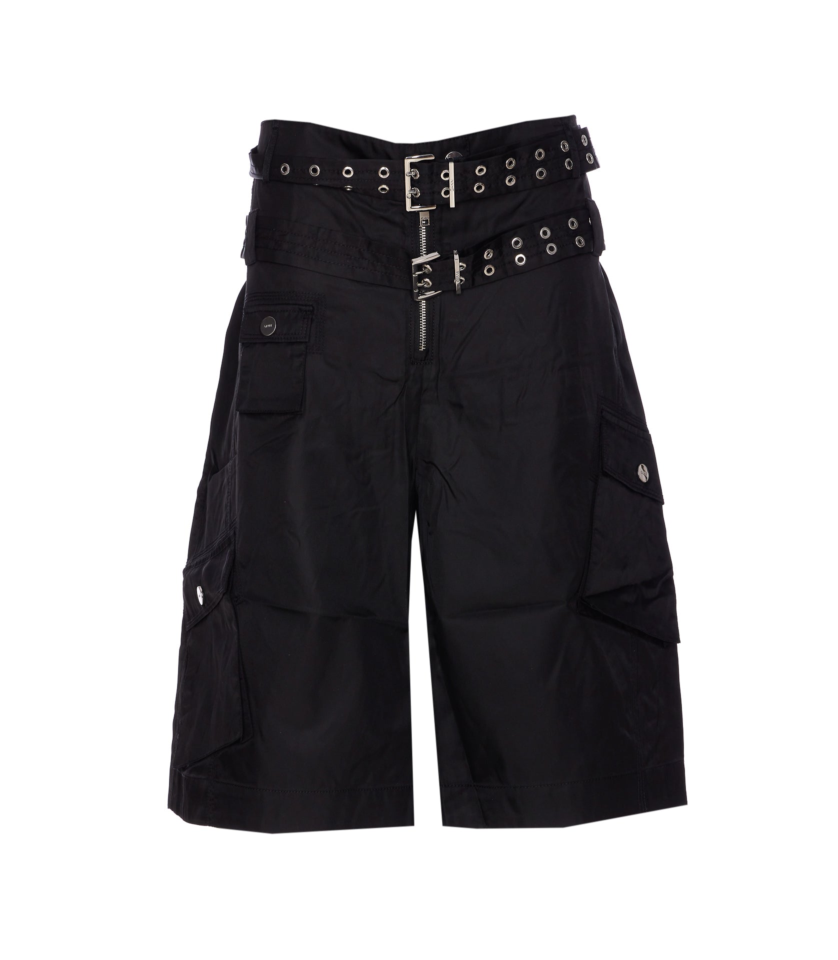 Ganni Shorts Black Recycled Polyamide