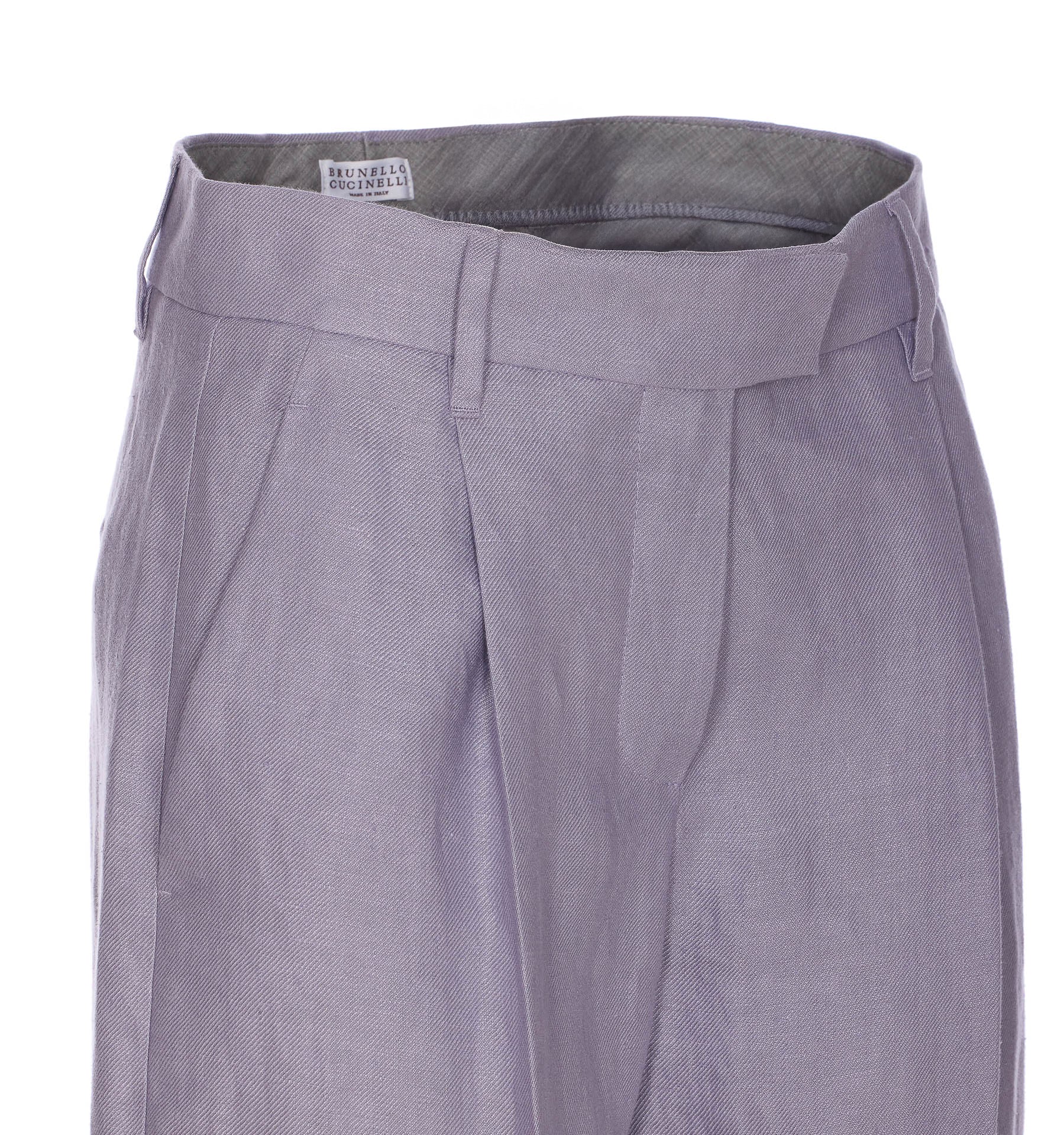 Brunello Cucinelli Trousers Purple Canapa