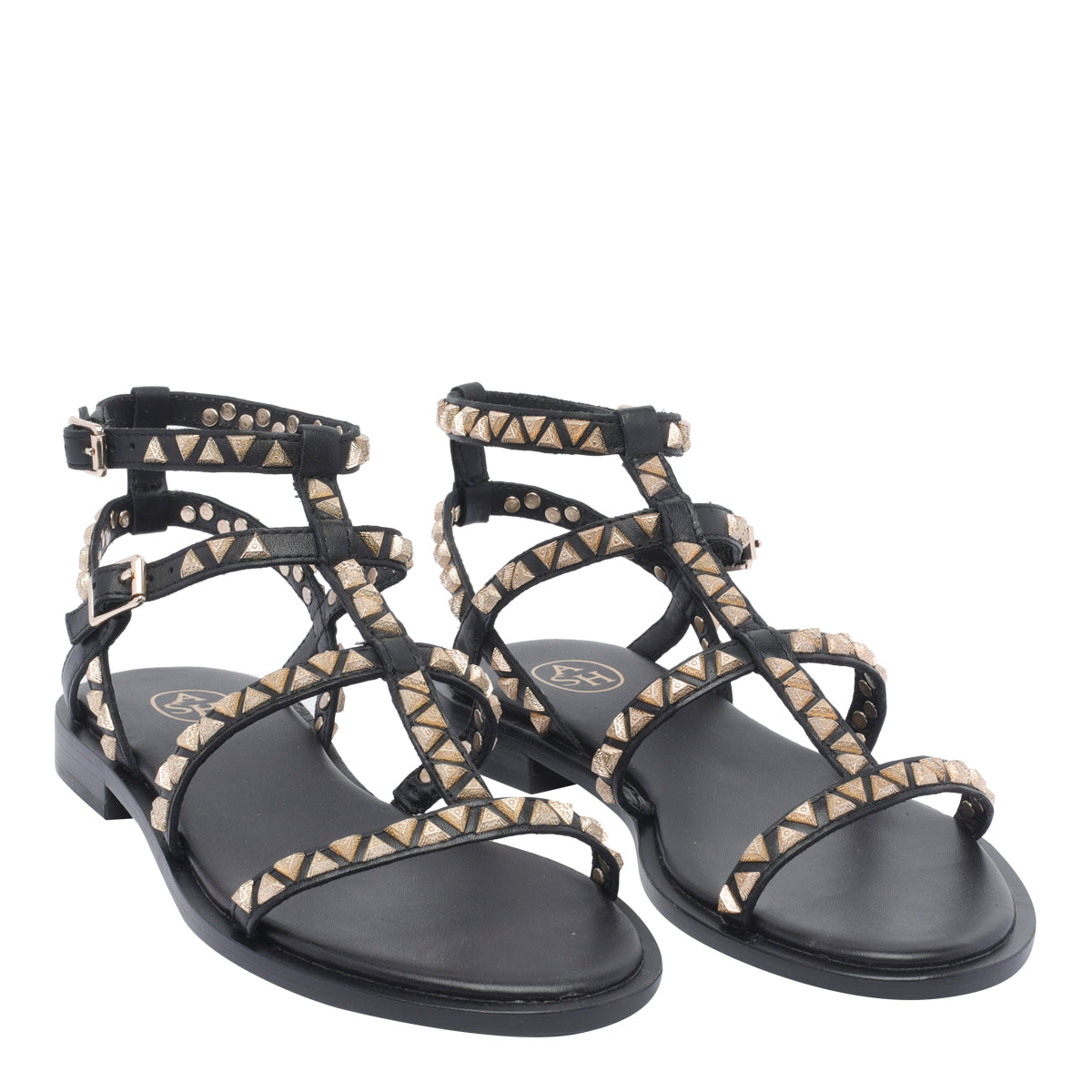 Ash Sandals Black Calf Leather/leather Sole
