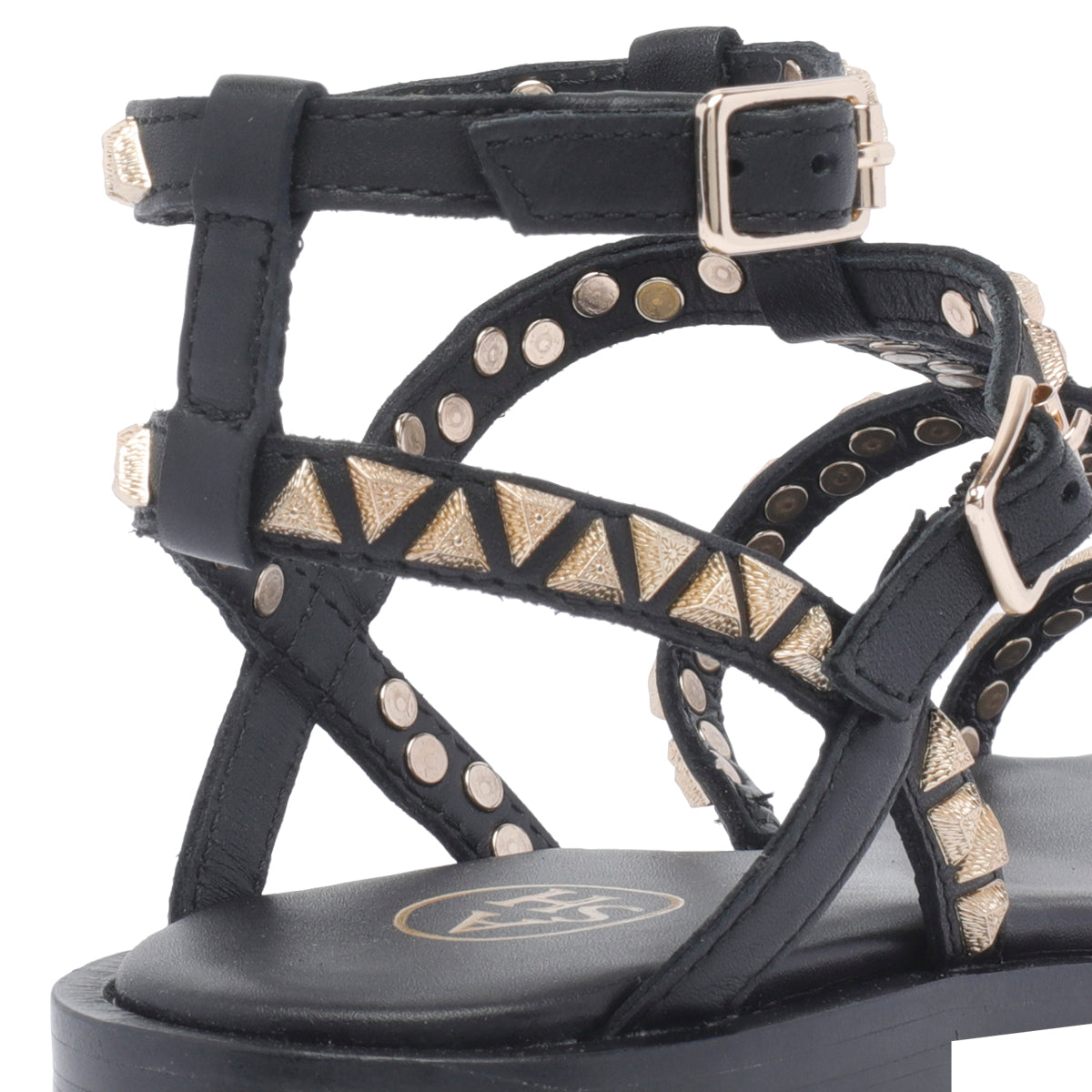Ash Sandals Black Calf Leather/leather Sole