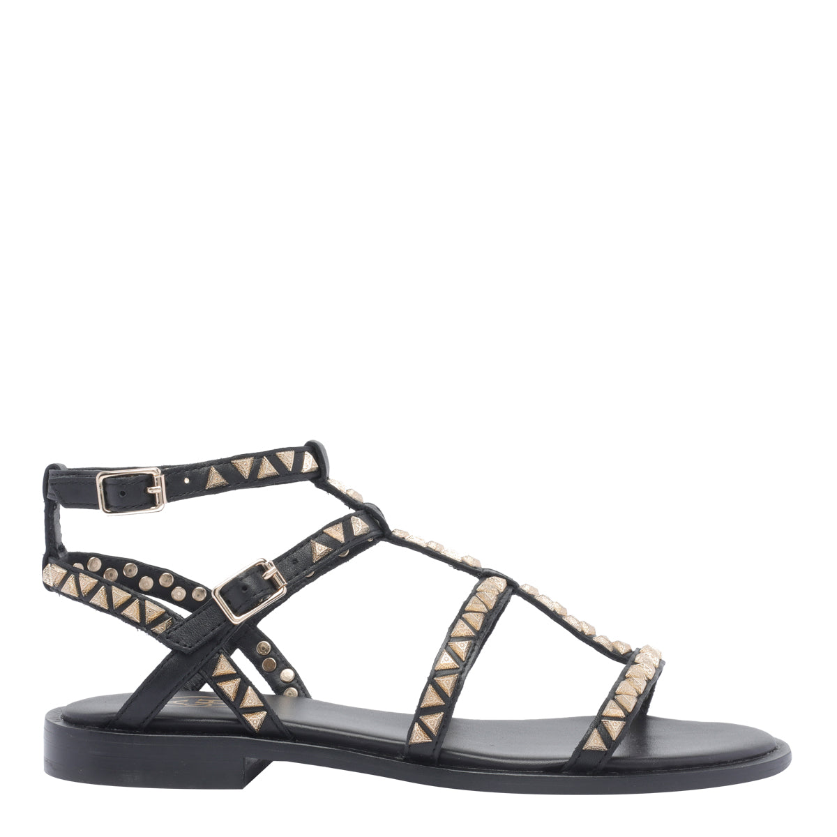 Ash Sandals Black Calf Leather/leather Sole
