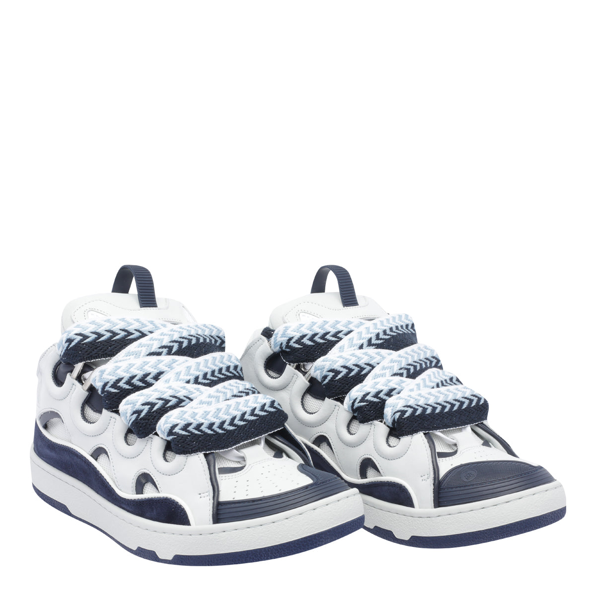 Lanvin Sneakers Blue Calf Leather/rubber Sole