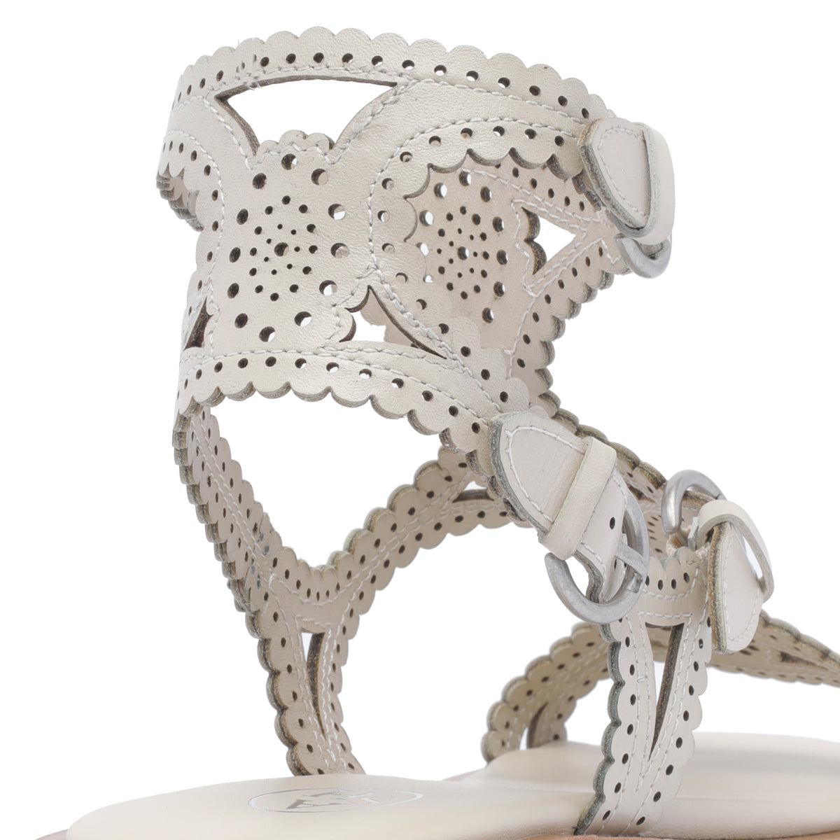 Ash Sandals White Calf Leather/leather Sole