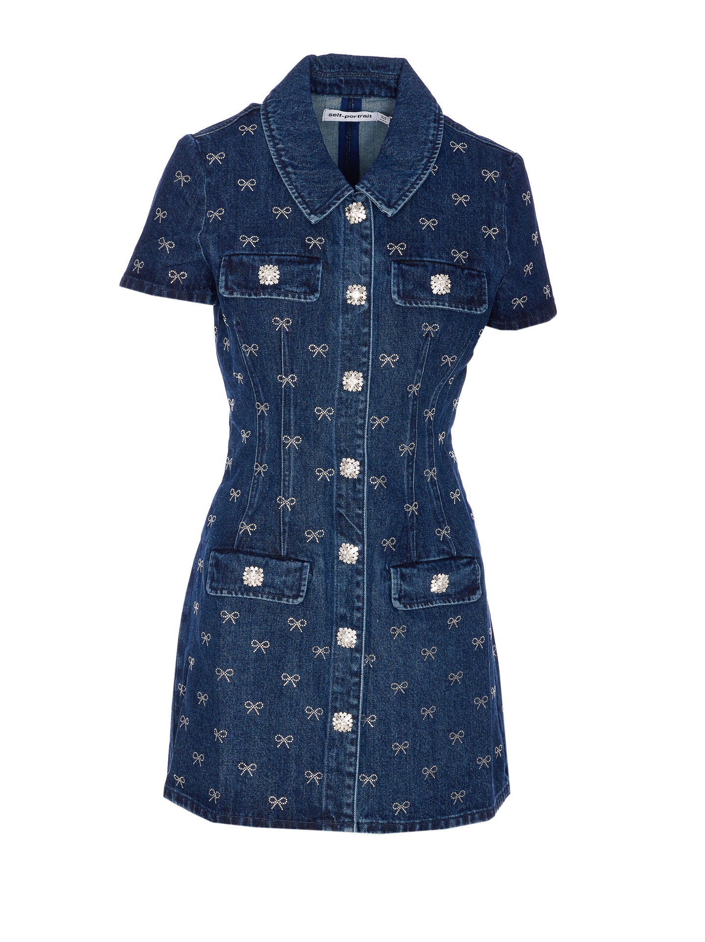 Self Portrait Dresses Blue Cotton