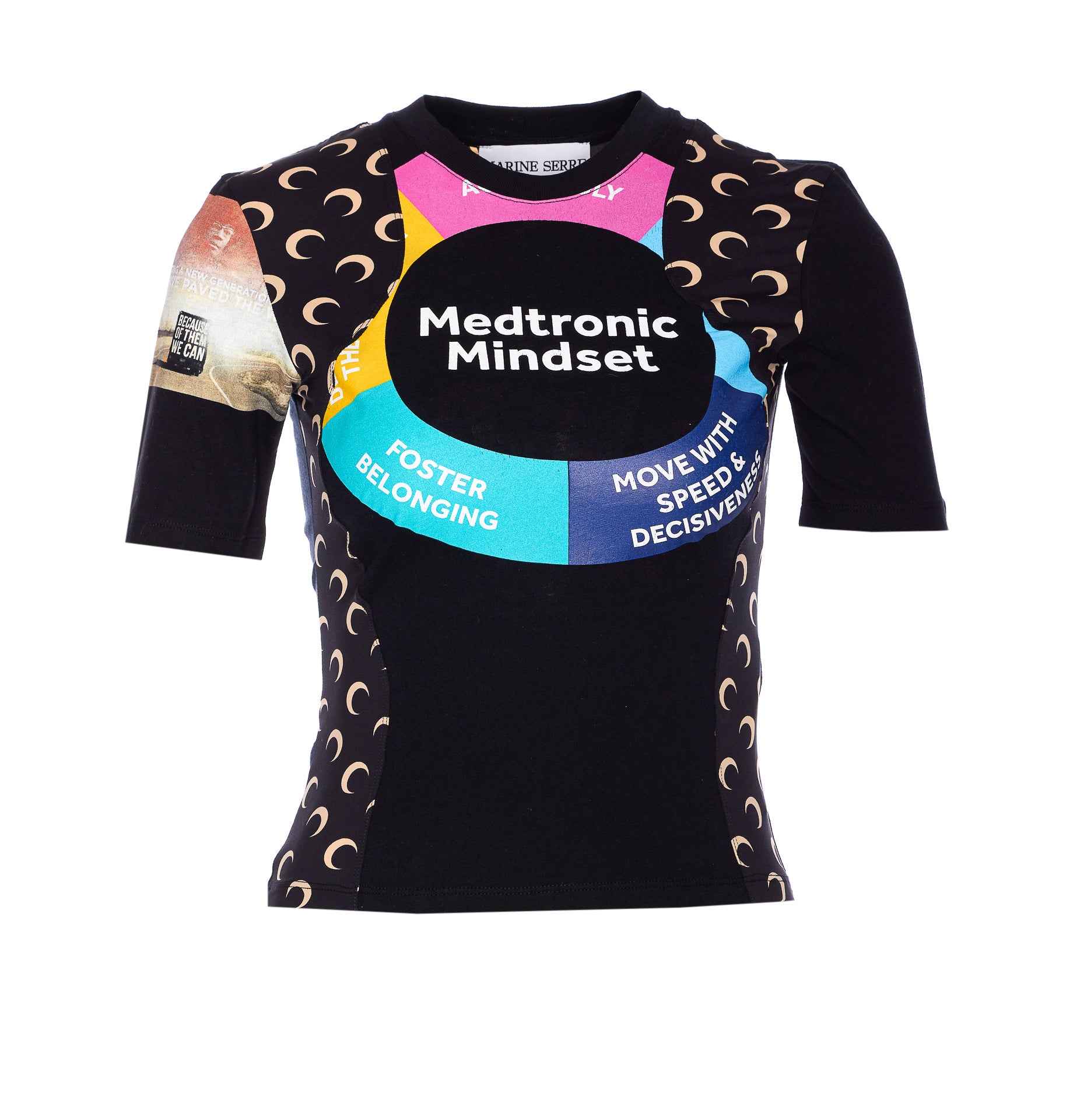 Marine Serre T-Shirts And Polos Black Cotton