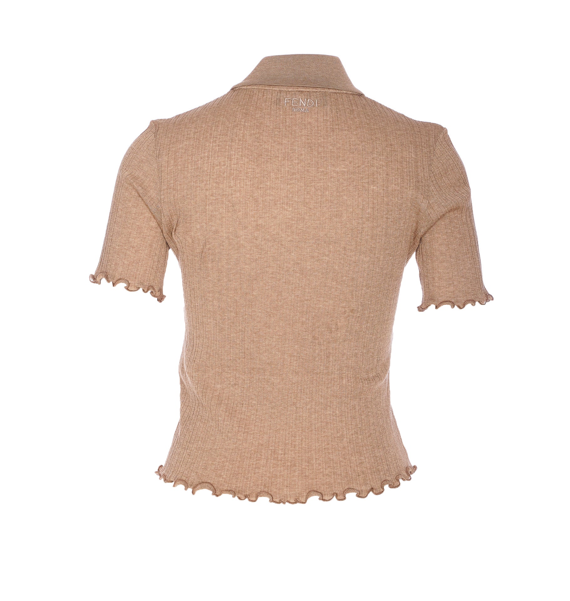 Fendi T-Shirts And Polos Beige Cotton