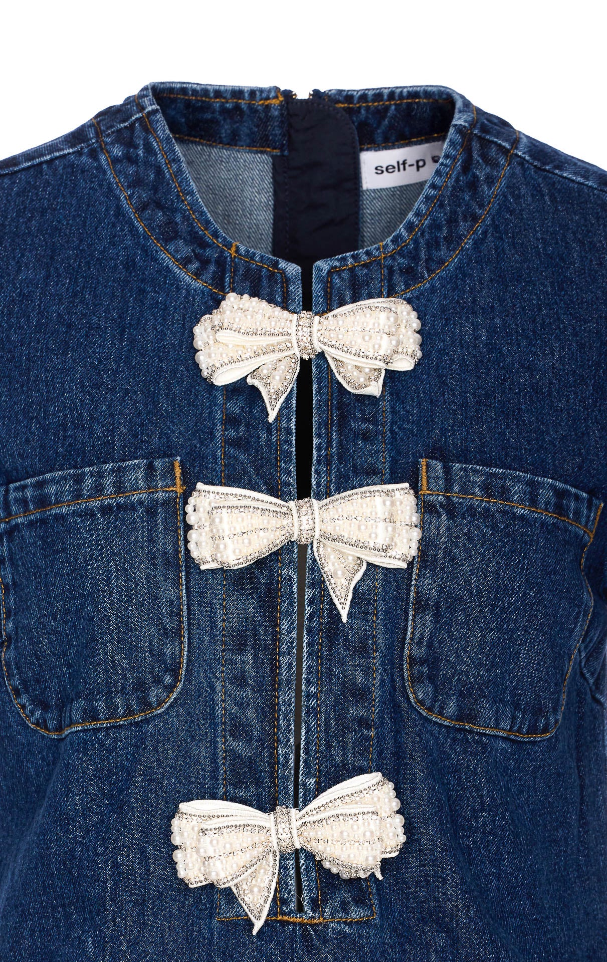 Self Portrait Dresses Blue Cotton