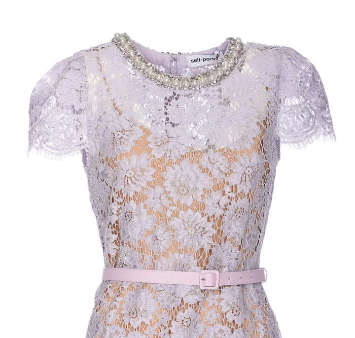 Self Portrait Dresses Lilac Polyamide