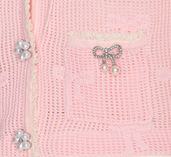Self Portrait Sweaters Pink Cotton