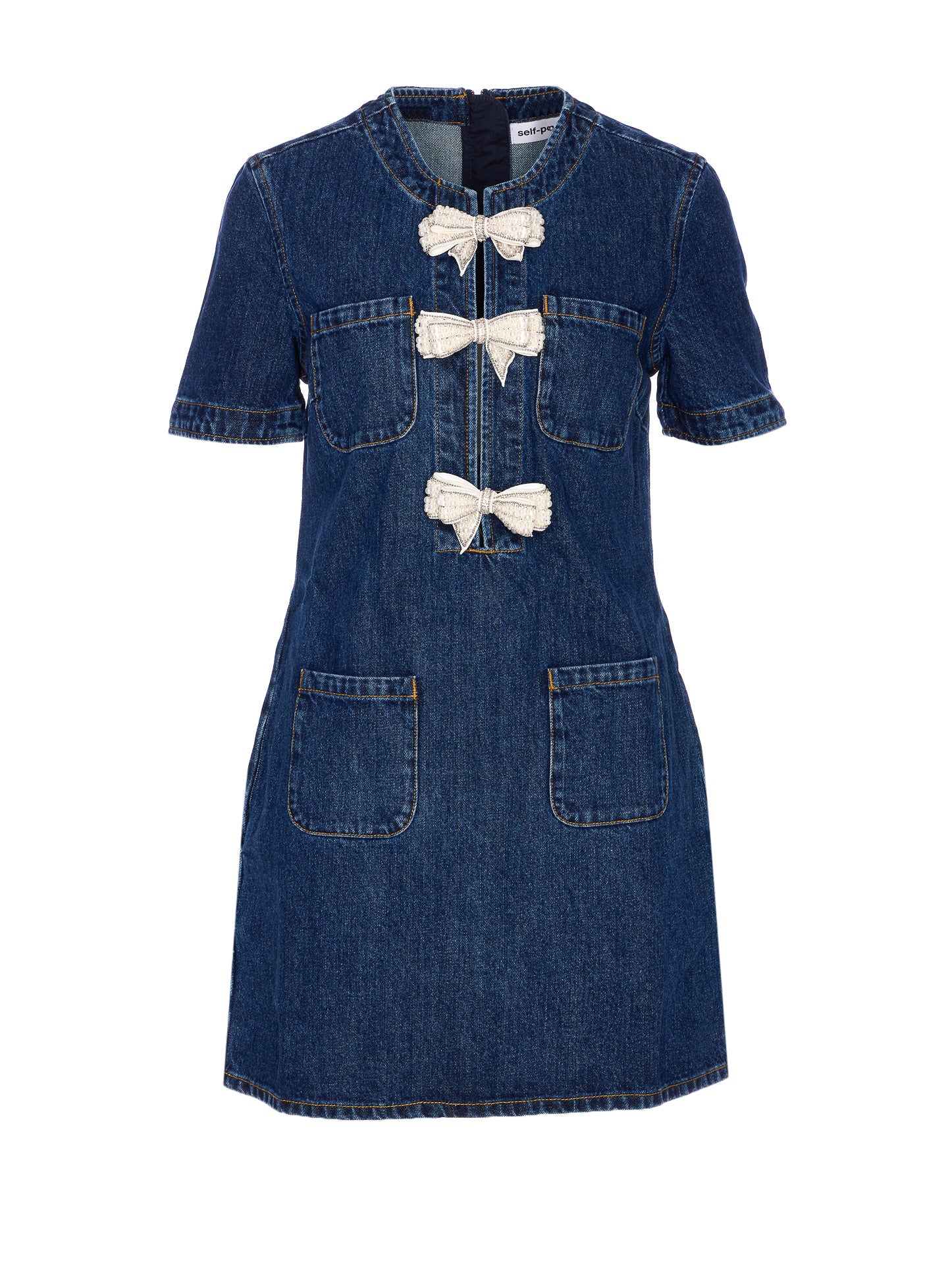 Self Portrait Dresses Blue Cotton