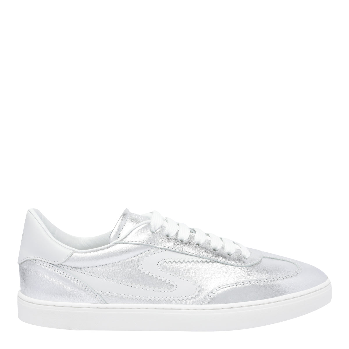 Stuart Weitzman Sneakers Silver Calf Leather/rubber Sole