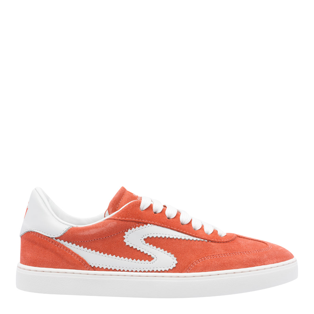Stuart Weitzman Sneakers Orange Suede Leather/rubber Sole