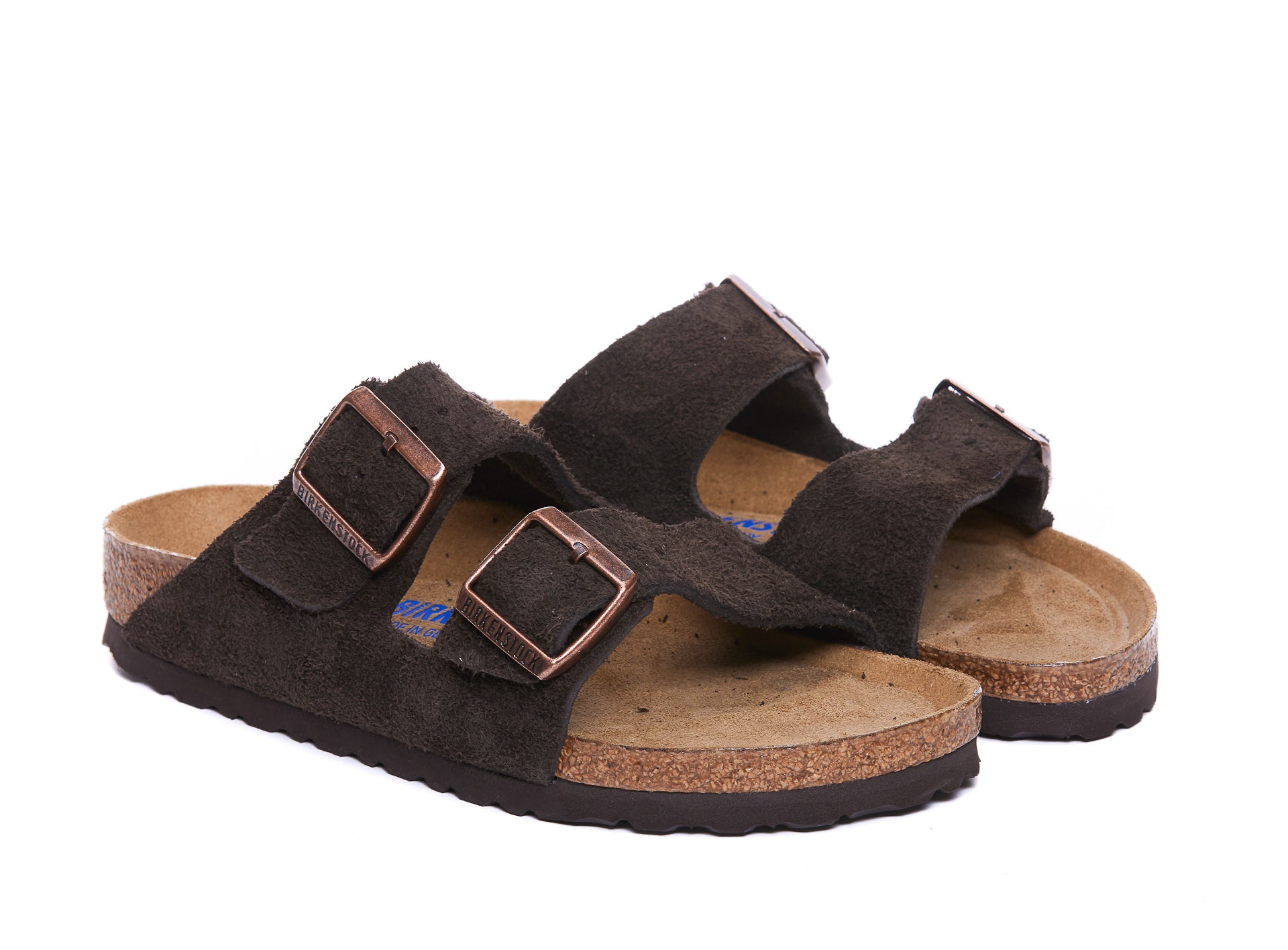 Birkenstock Sandals Brown Suede Leather/rubber Sole