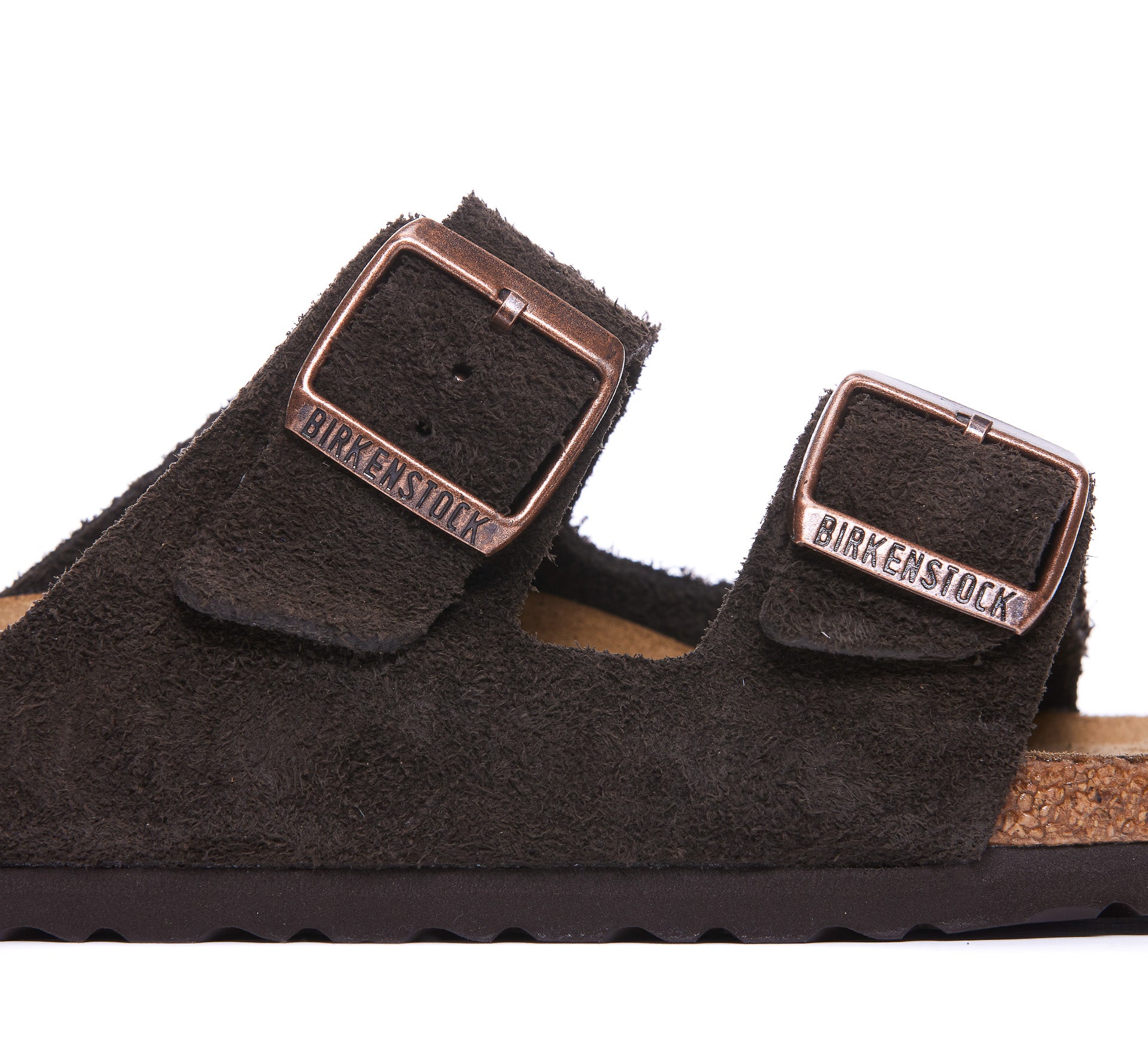 Birkenstock Sandals Brown Suede Leather/rubber Sole