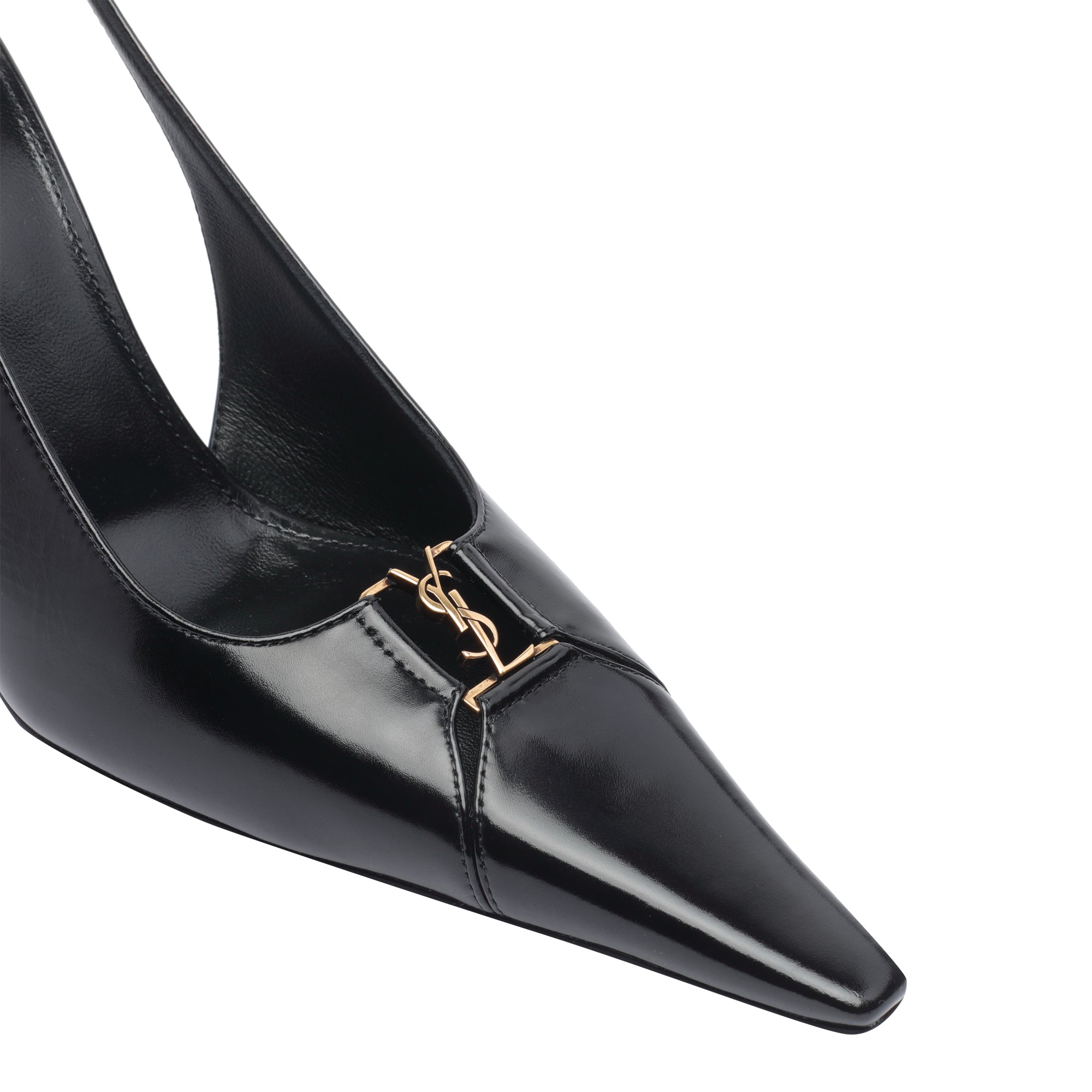 Saint Laurent With Heel Black Calf Leather/leather Sole