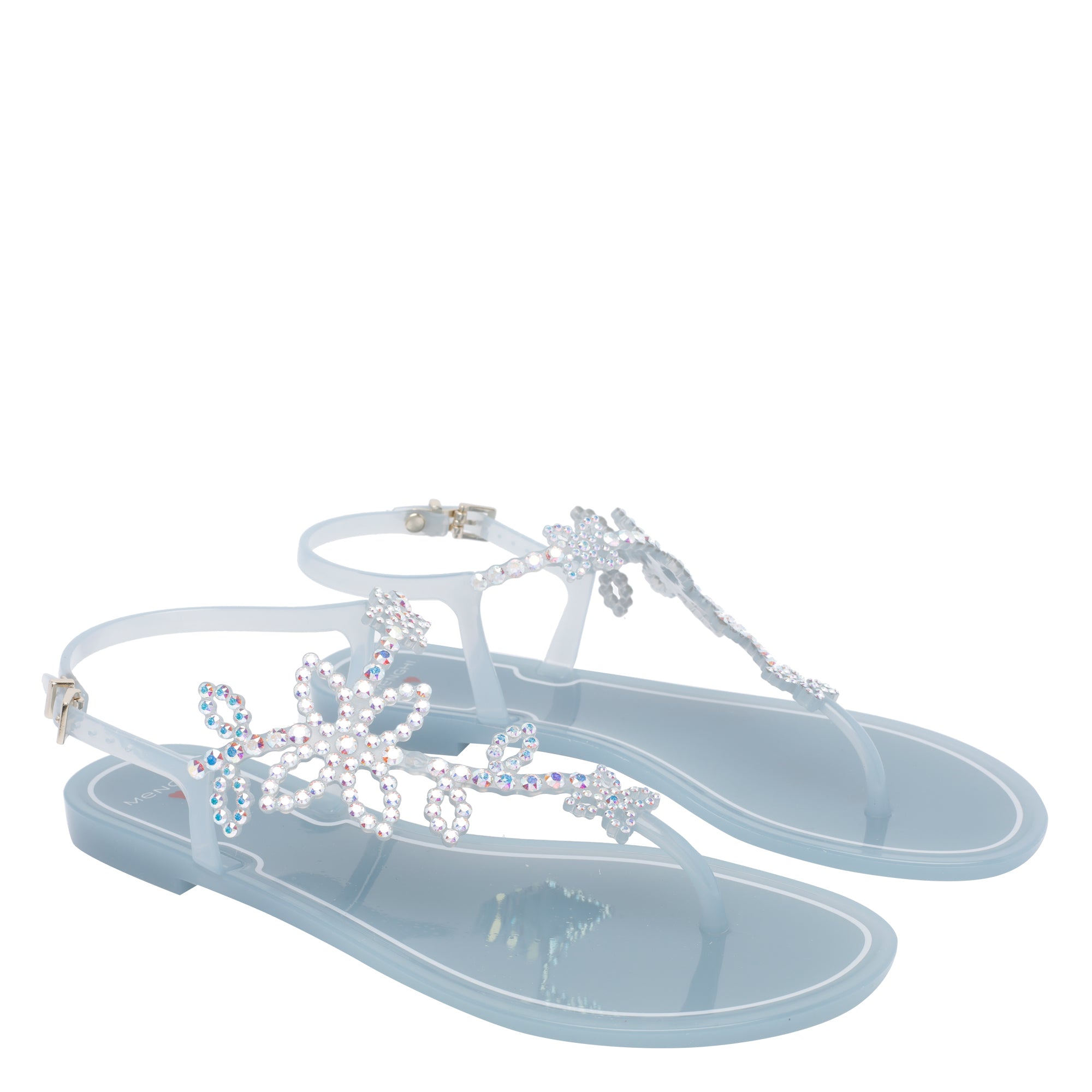 Menghi Sandals Blue Rubber/ruber Sole