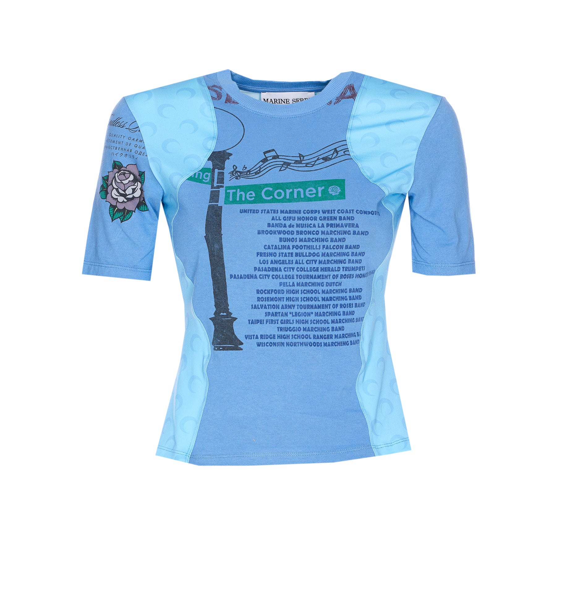 Marine Serre T-Shirts And Polos Blue Cotton