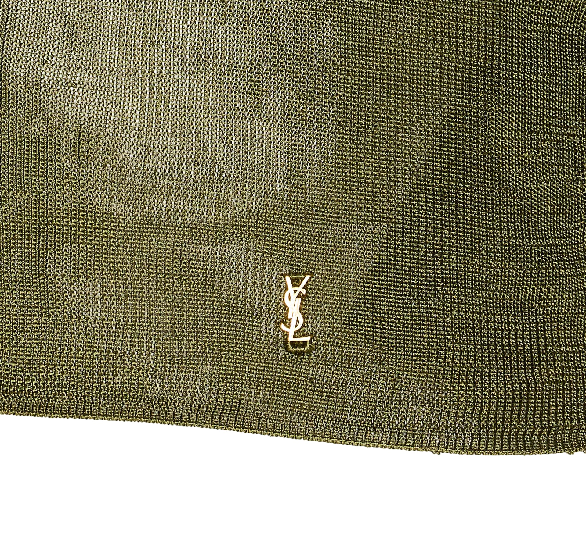Saint Laurent Top Green Viscose