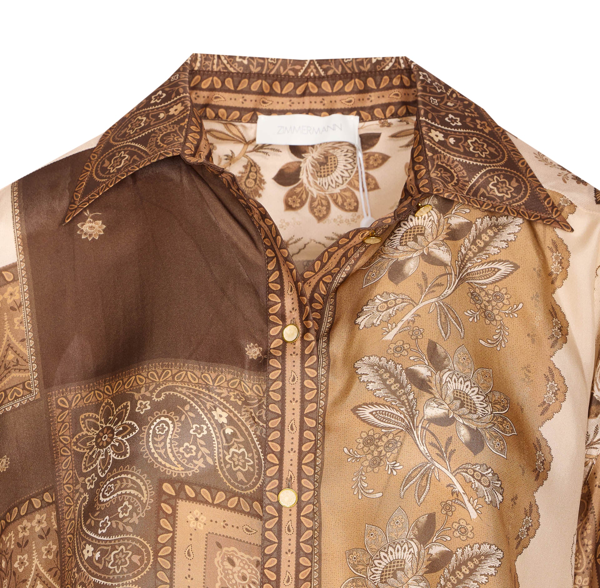 Zimmermann Shirts Brown Silk