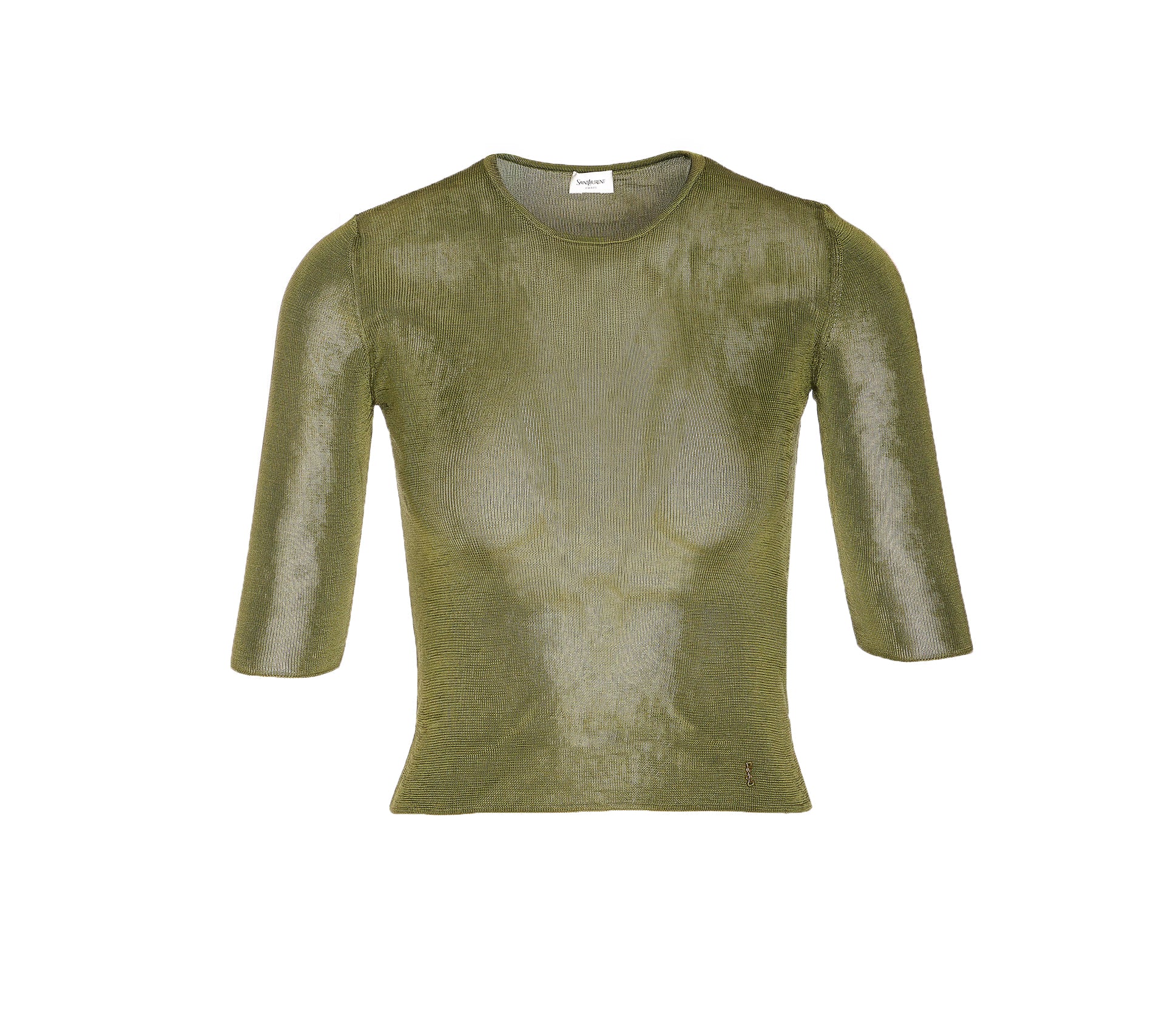 Saint Laurent Top Green Viscose