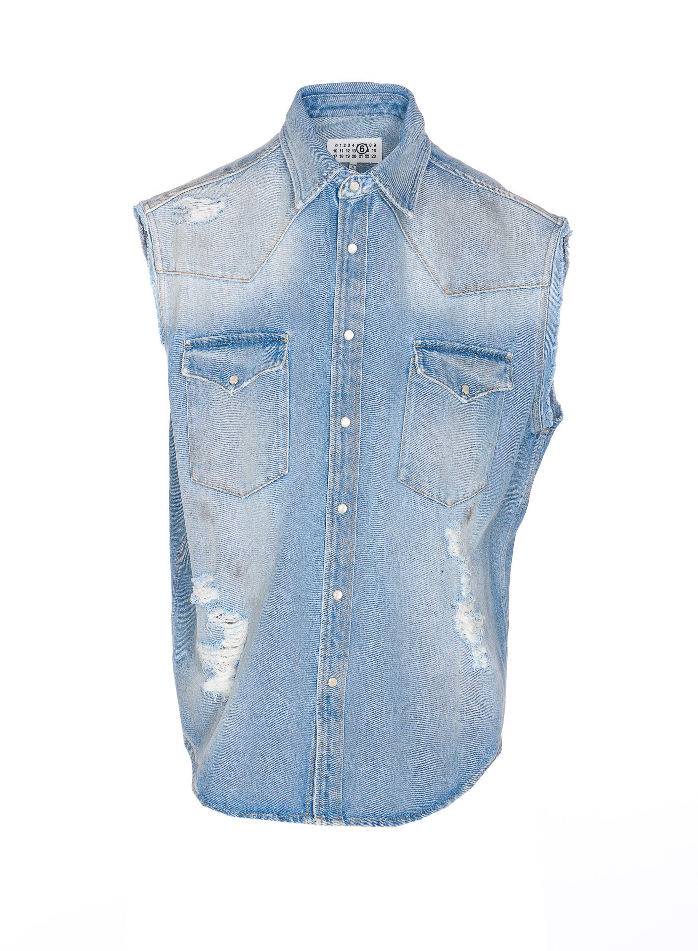 Mm6 Maison Margiela Shirts Blue Cotton