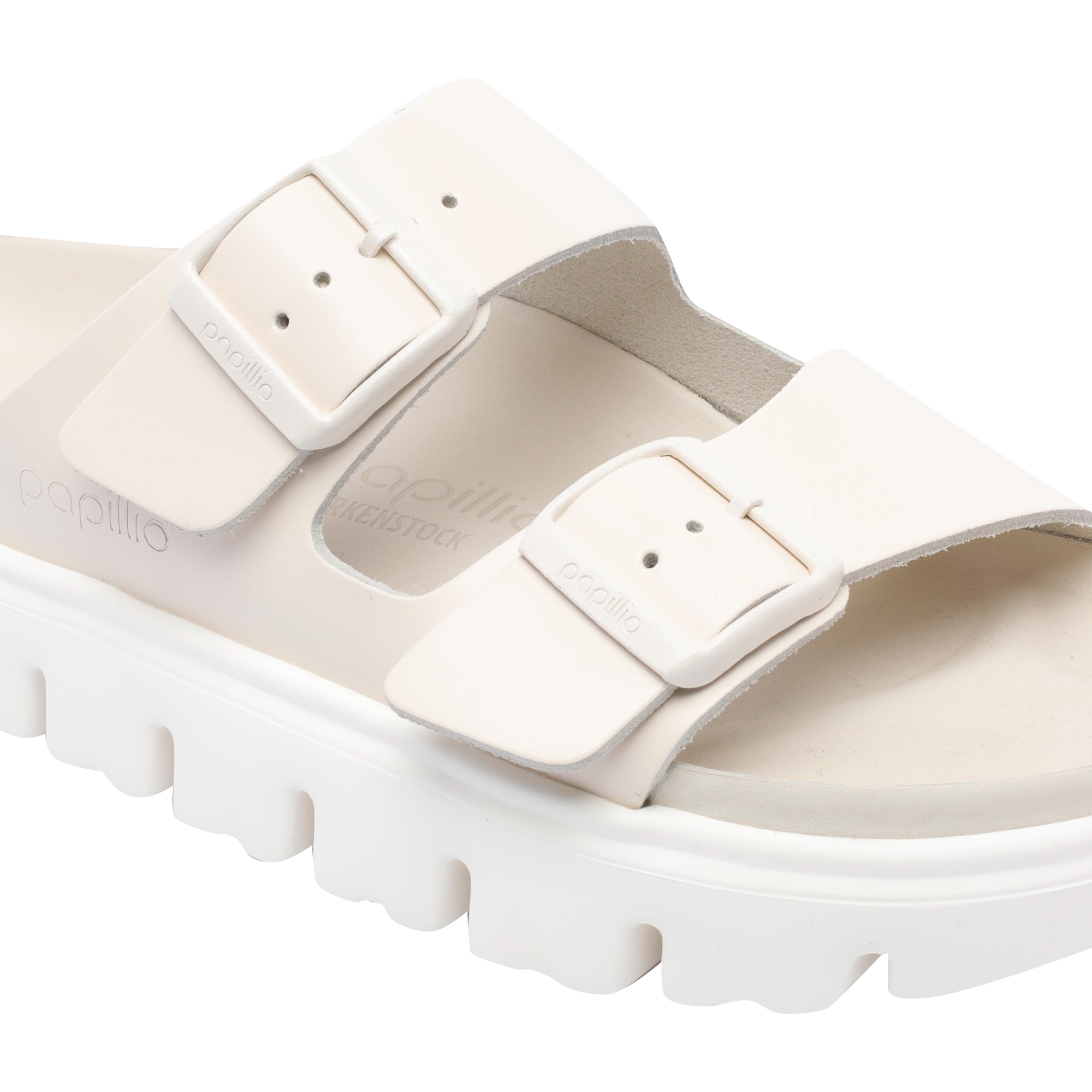 Birkenstock Sandals White Calf Leather/rubber Sole