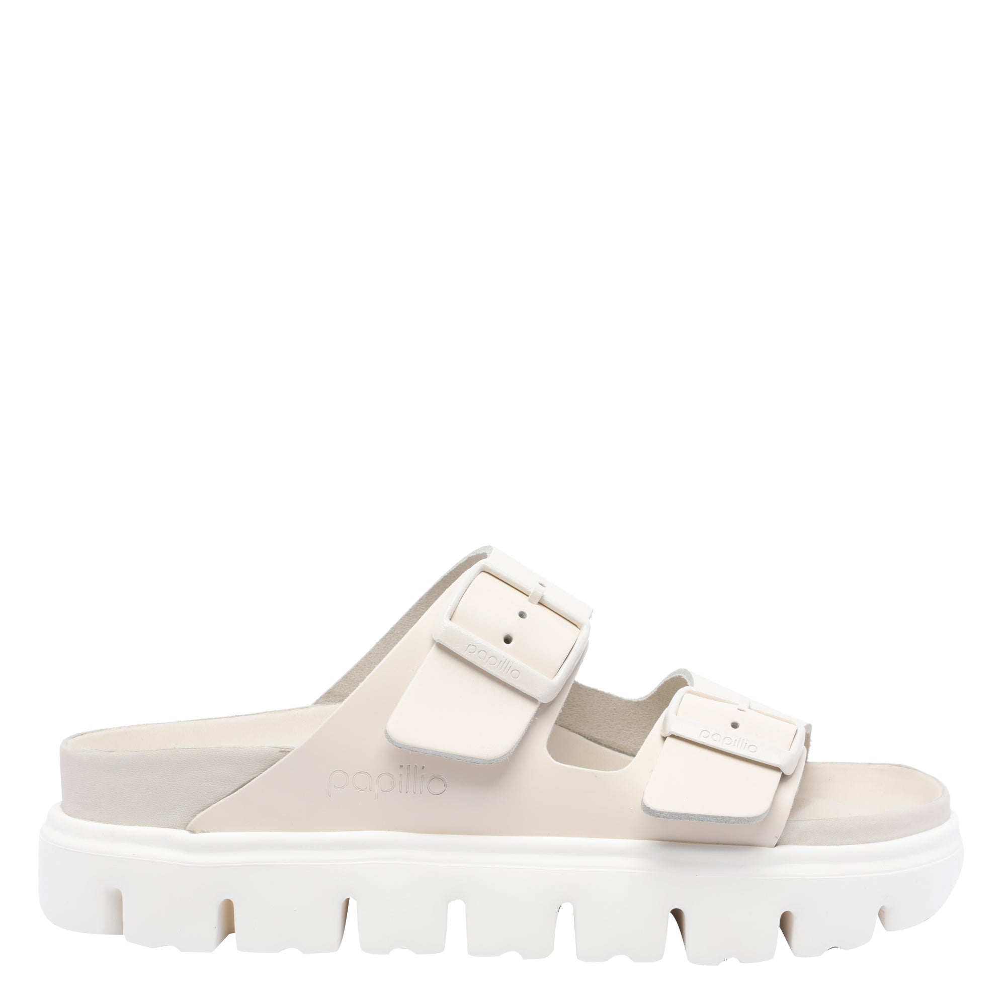 Birkenstock Sandals White Calf Leather/rubber Sole