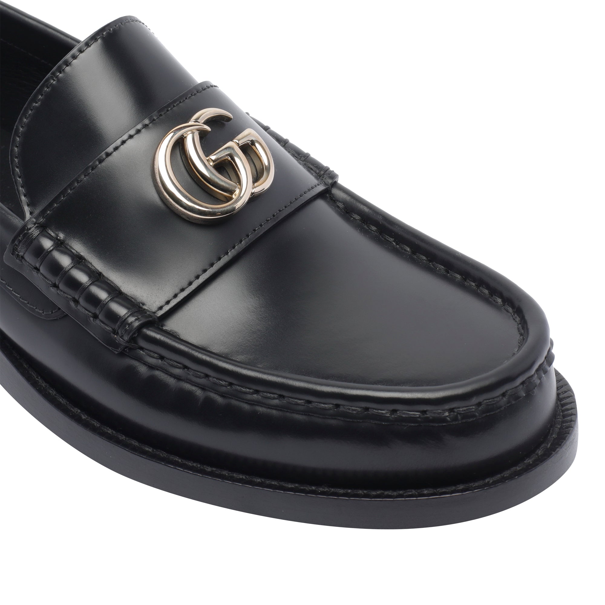 Gucci Flat Shoes Black Calf Leather/leather Sole