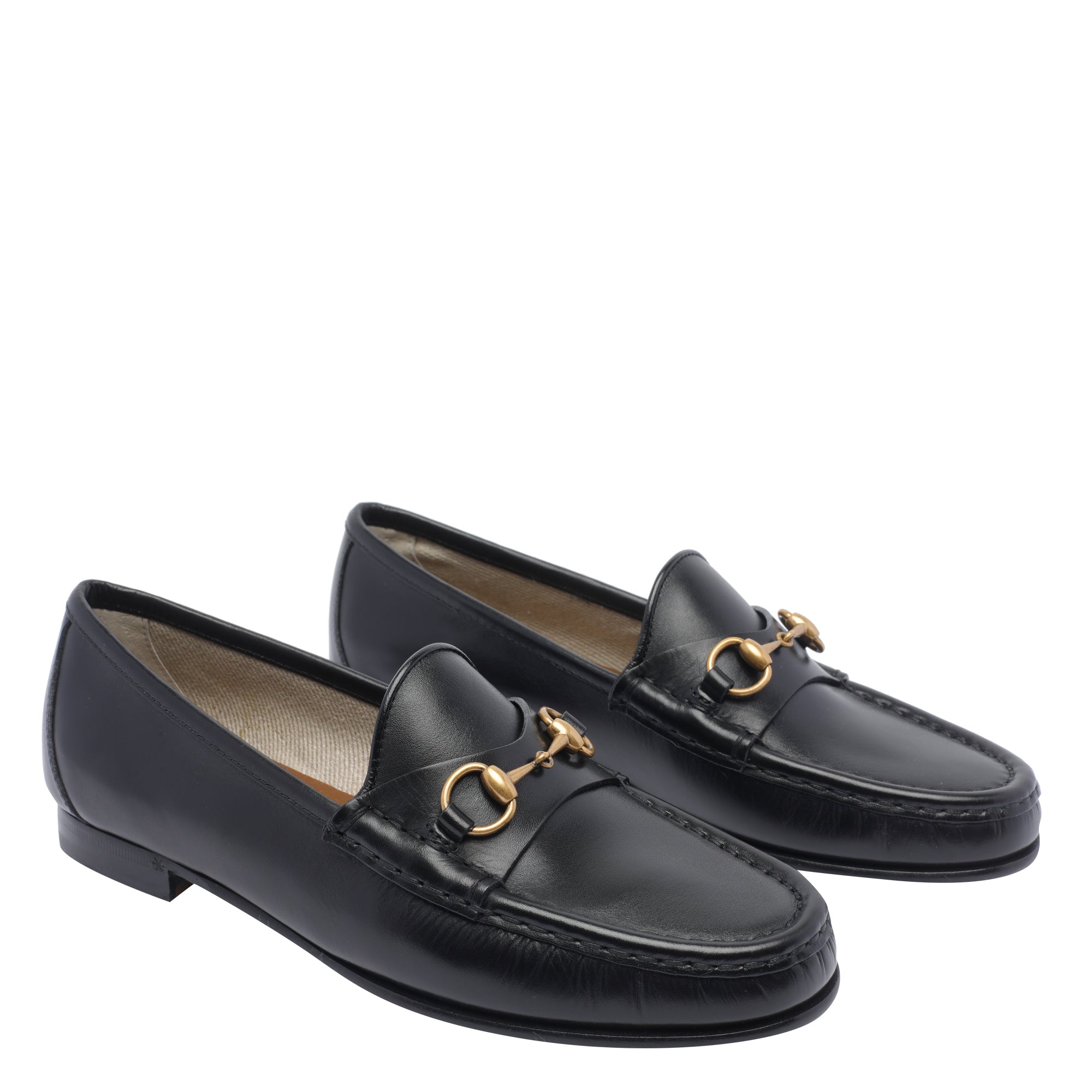 Gucci Flat Shoes Black Calf Leather/leather Sole
