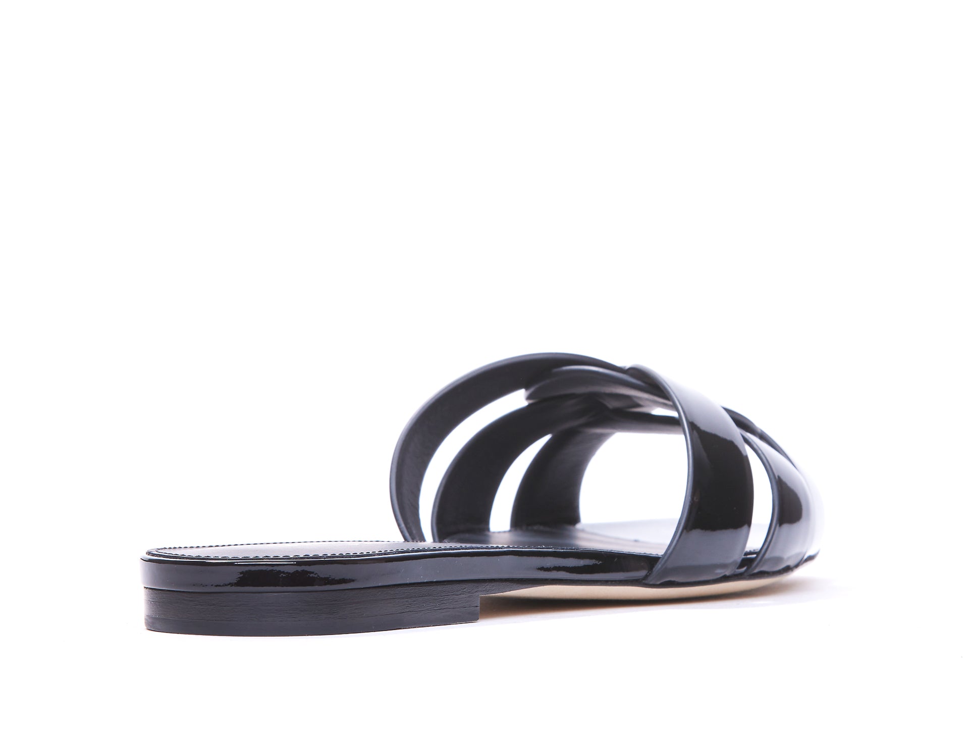 Saint Laurent Sandals Black Patent Leather/leather Sole