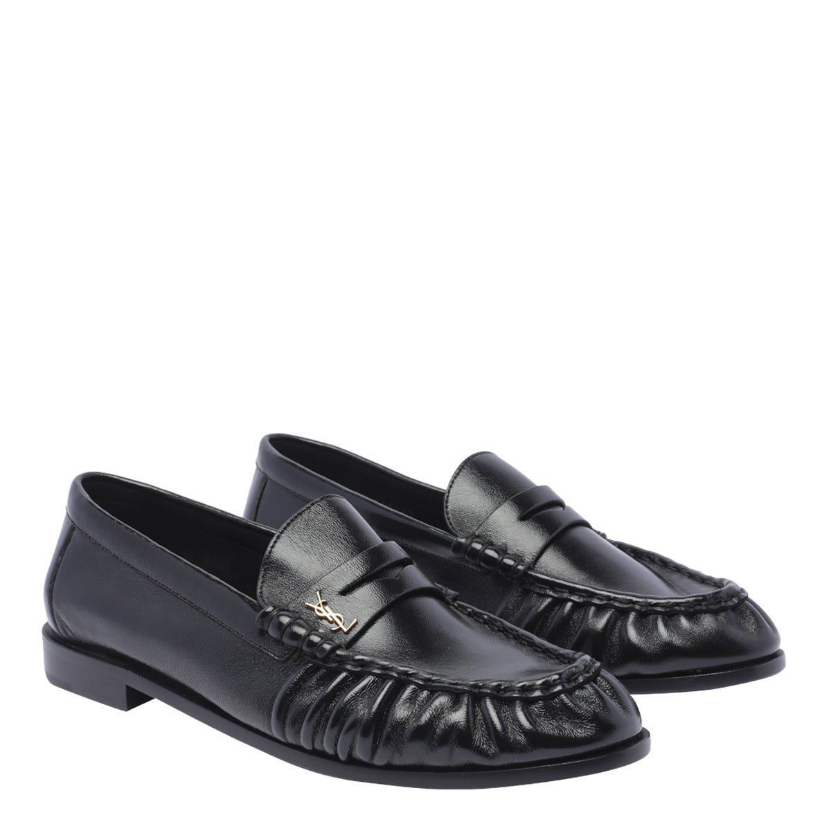 Saint Laurent Flat Shoes Black Calf Leather/leather Sole