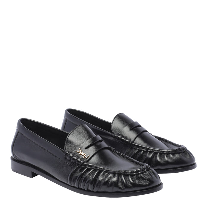 Saint Laurent Flat Shoes Black Calf Leather/leather Sole