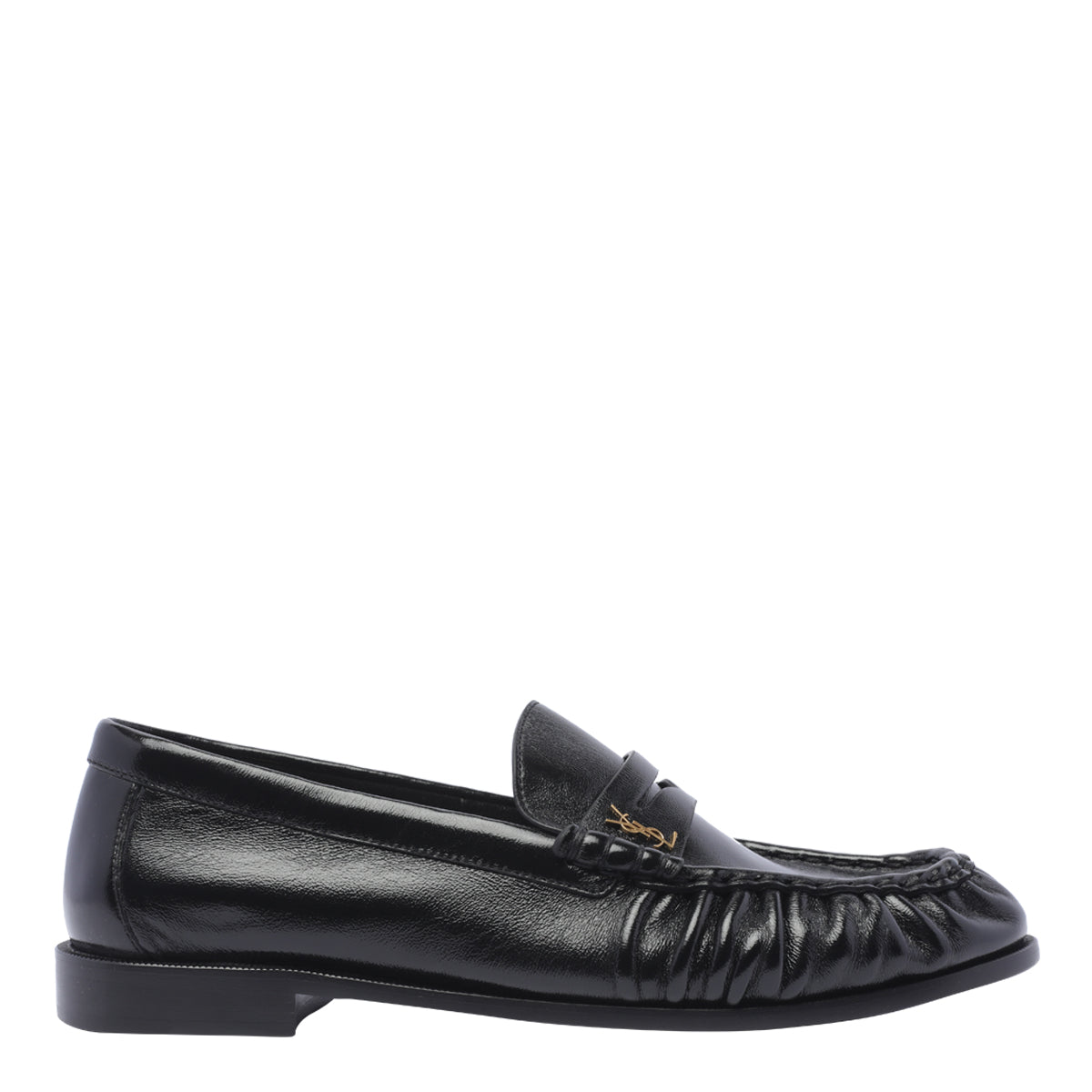 Saint Laurent Flat Shoes Black Calf Leather/leather Sole