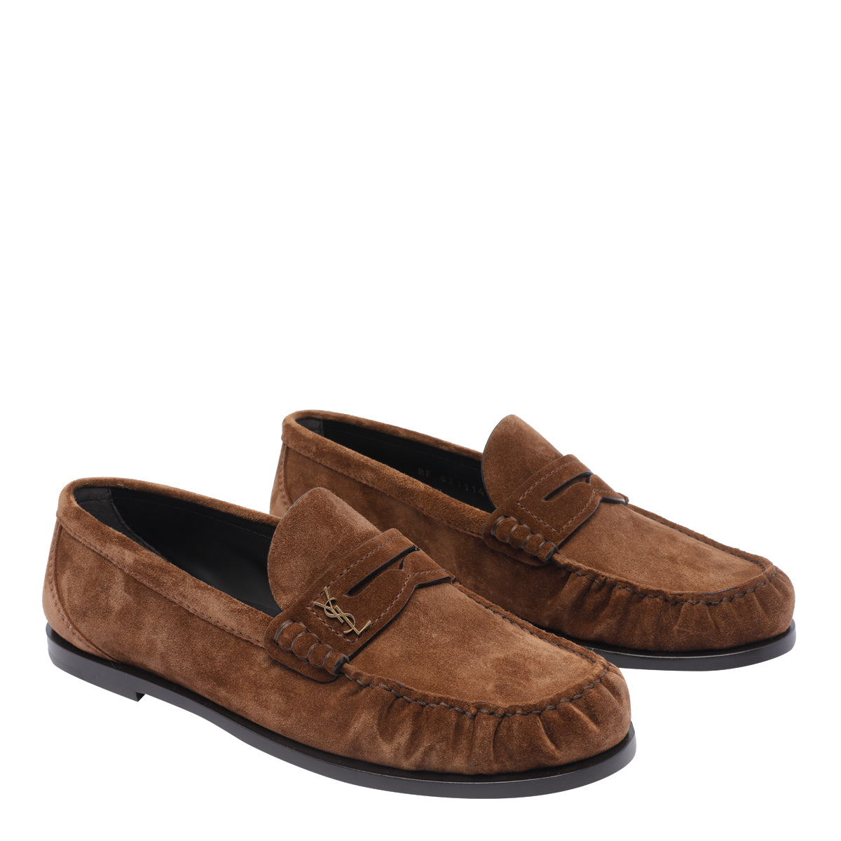 Saint Laurent Flat Shoes Brown Suede Leather/leather Sole