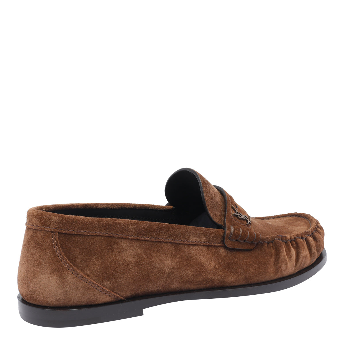Saint Laurent Flat Shoes Brown Suede Leather/leather Sole