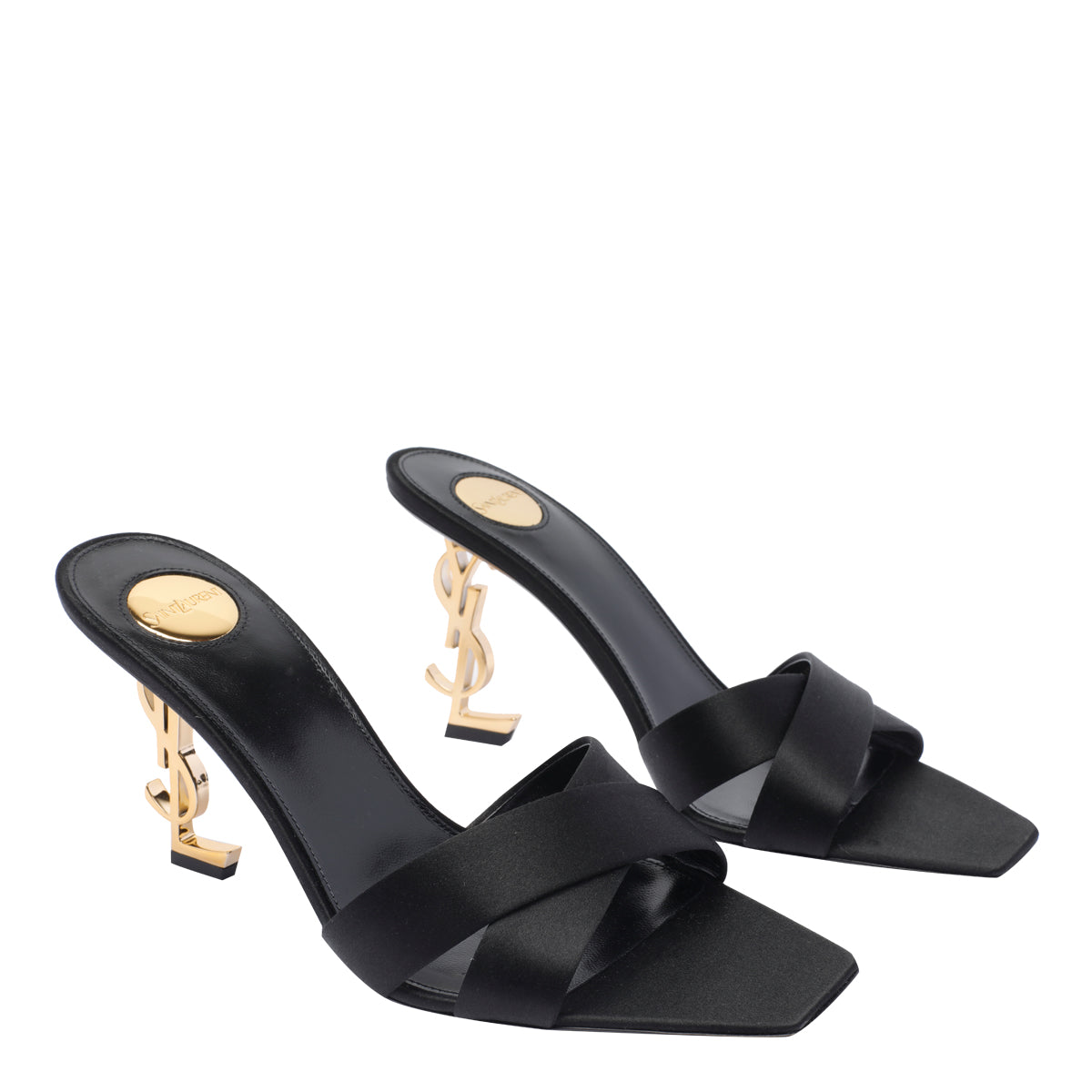 Saint Laurent Sandals Black Fabric/leather Sole
