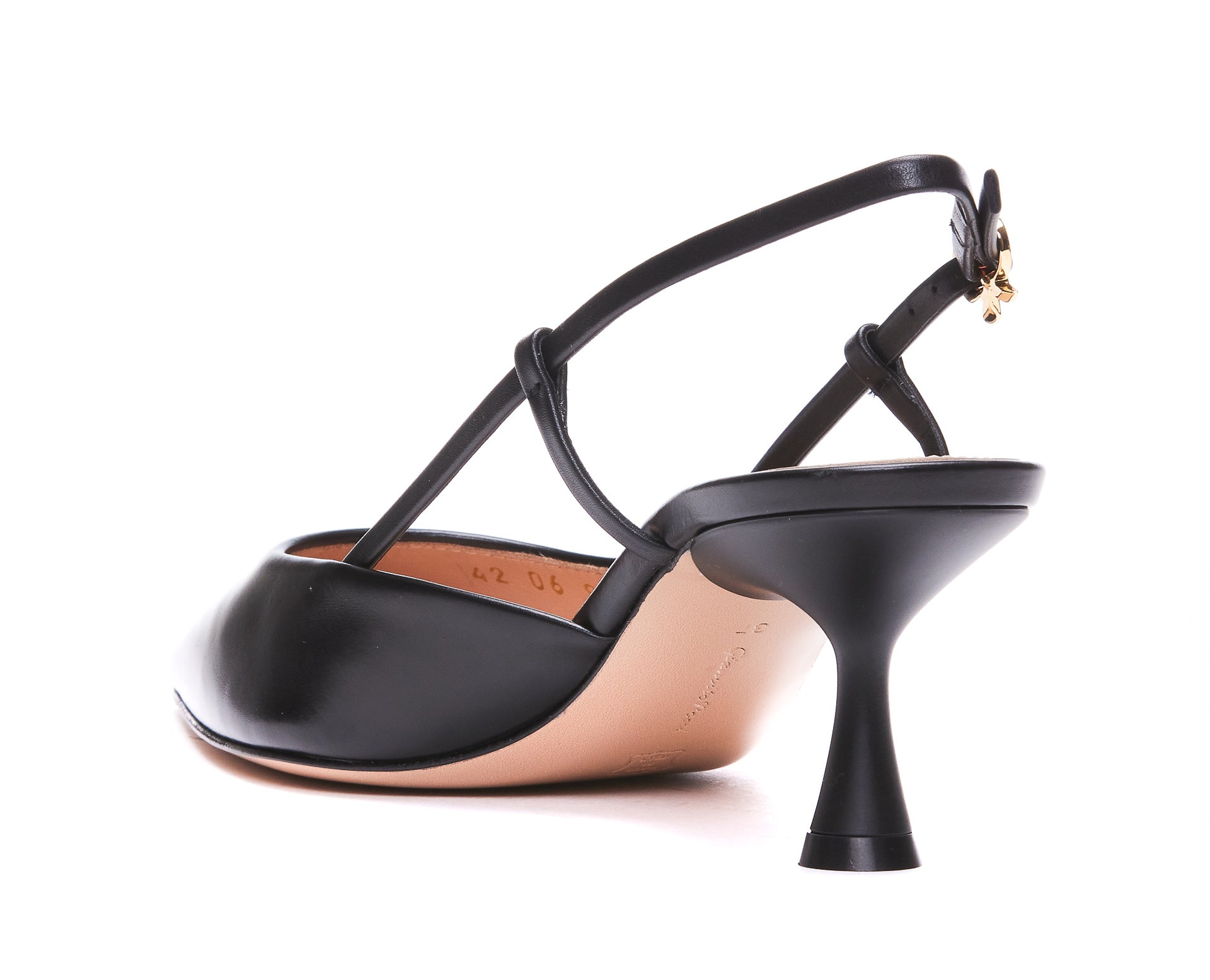 Gianvito Rossi With Heel Black Calf Leather/leather Sole